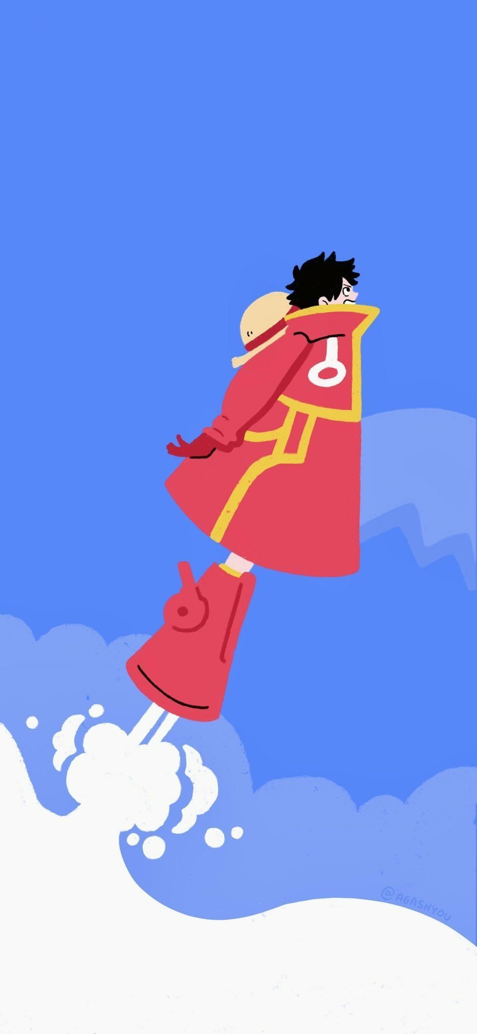946x2048 One Piece Luffy Soars. Anime Phone Wallpaper