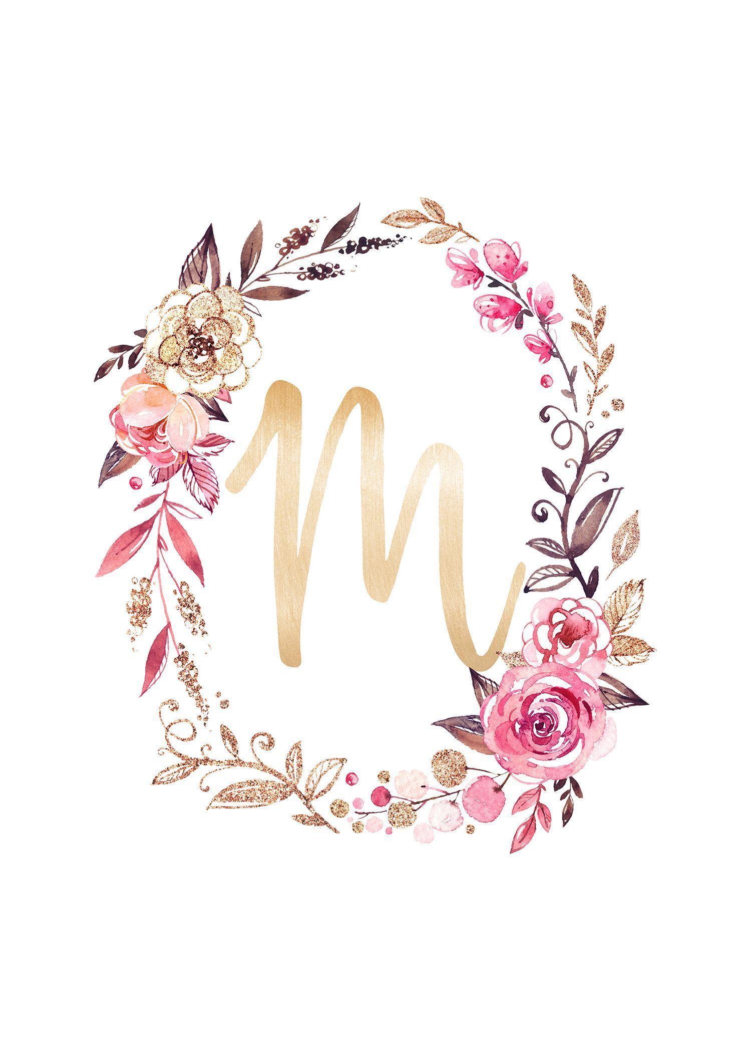 M by gizzzi  M wallpaper Fancy letters Pink wallpaper iphone