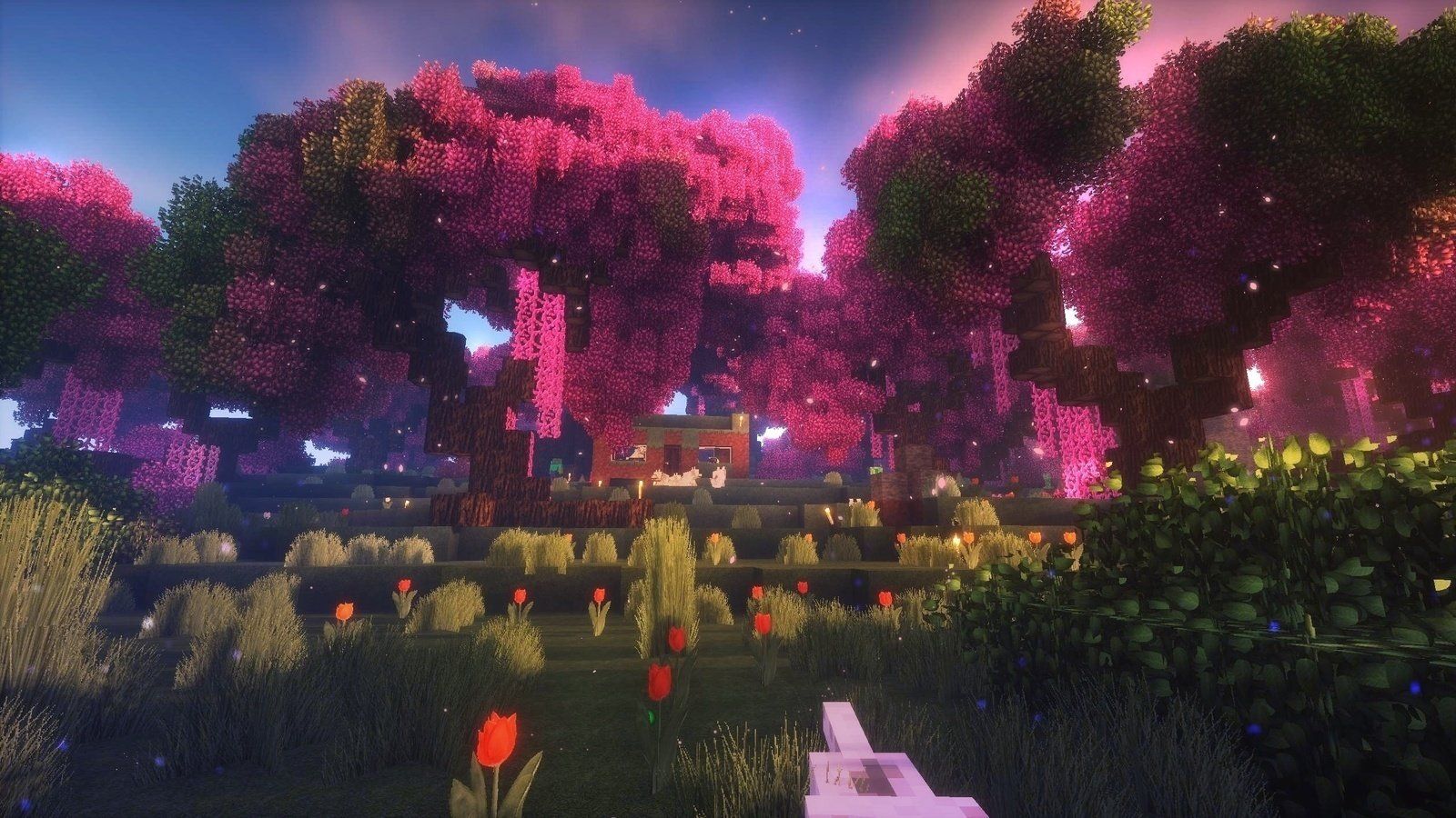 1600x900 Cherry Blossom Minecraft Wallpaper