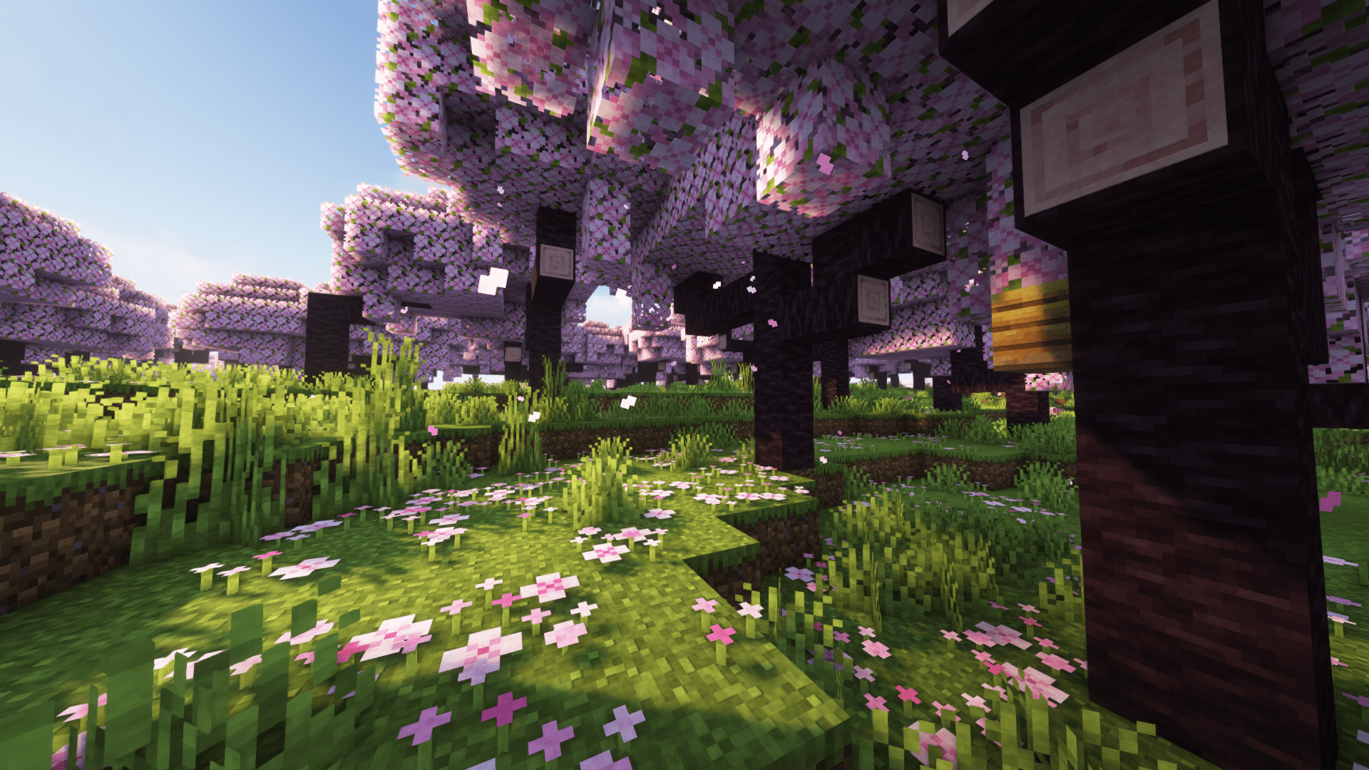 1920x1080 Cherry Blossom, Flowers, Minecraft, Cube, Trees, HD Wallpaper
