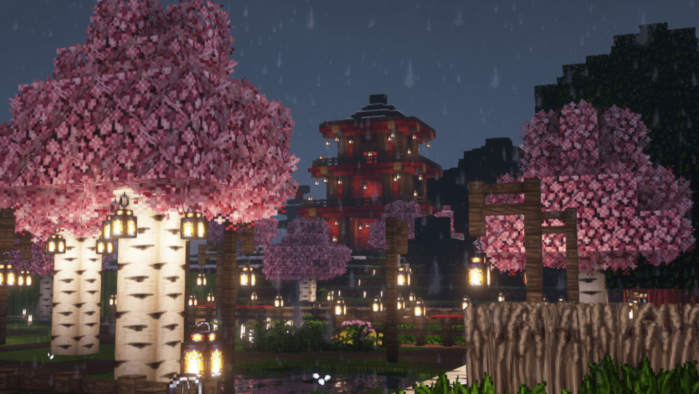 1360x768 Minecraft Japanese wallpaper