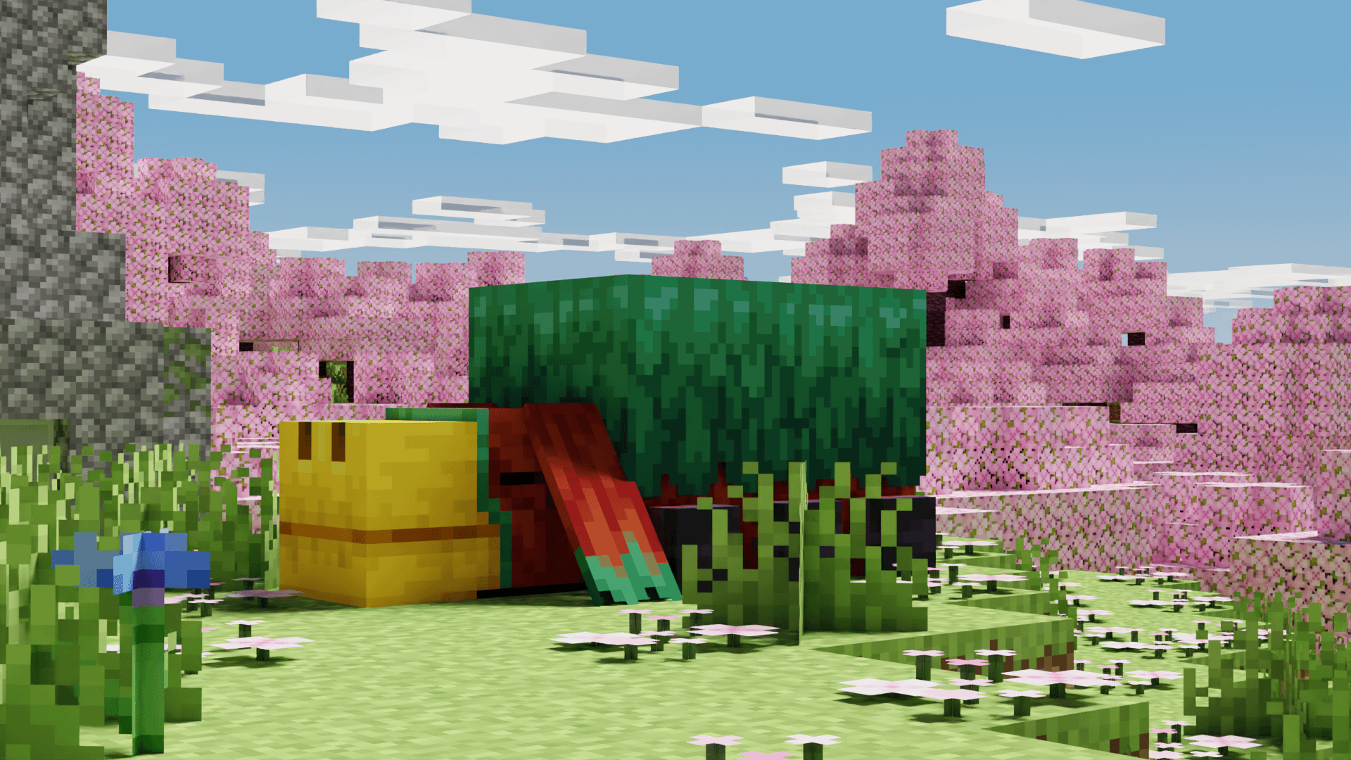 1920x1080 A sniffer with some cherry blossoms