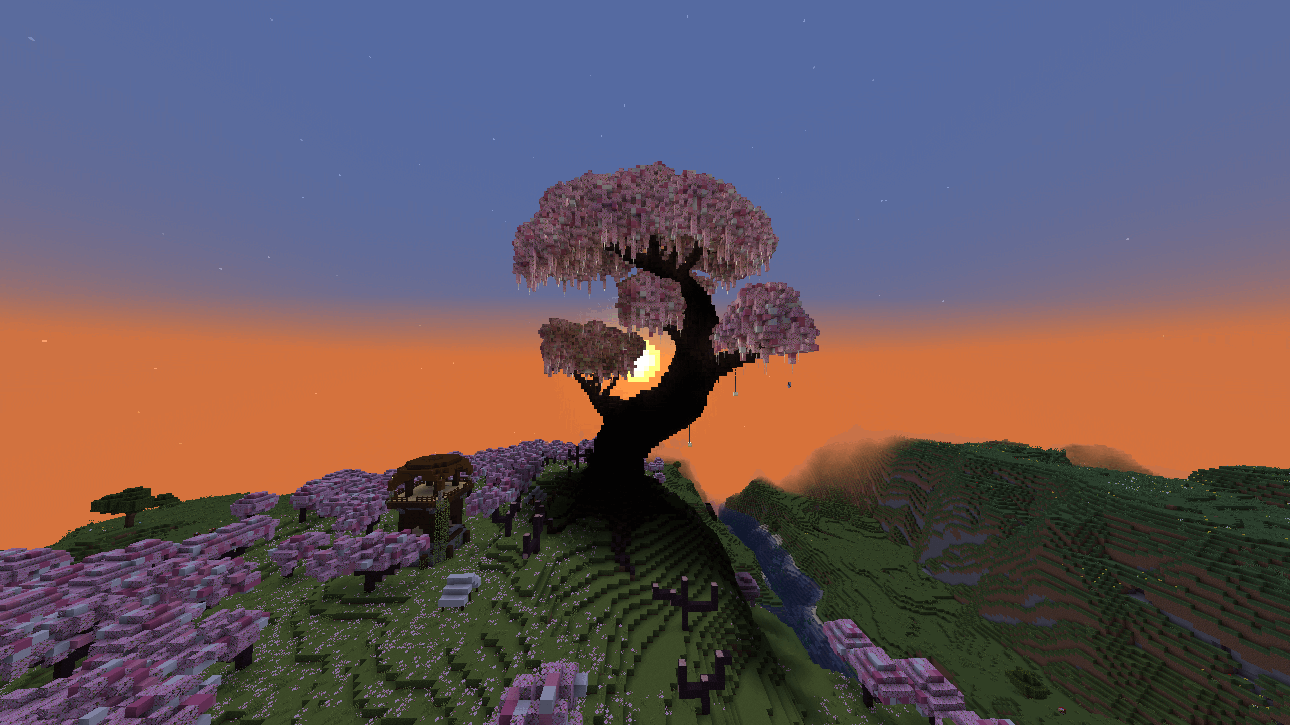 2560x1440 Custom Cherry Blossom Tree I Made : r