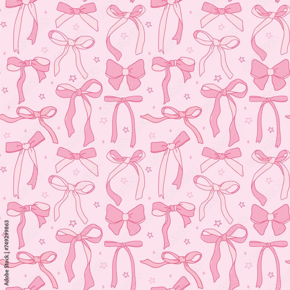1000x1000 cute coquette ribbon bow pattern