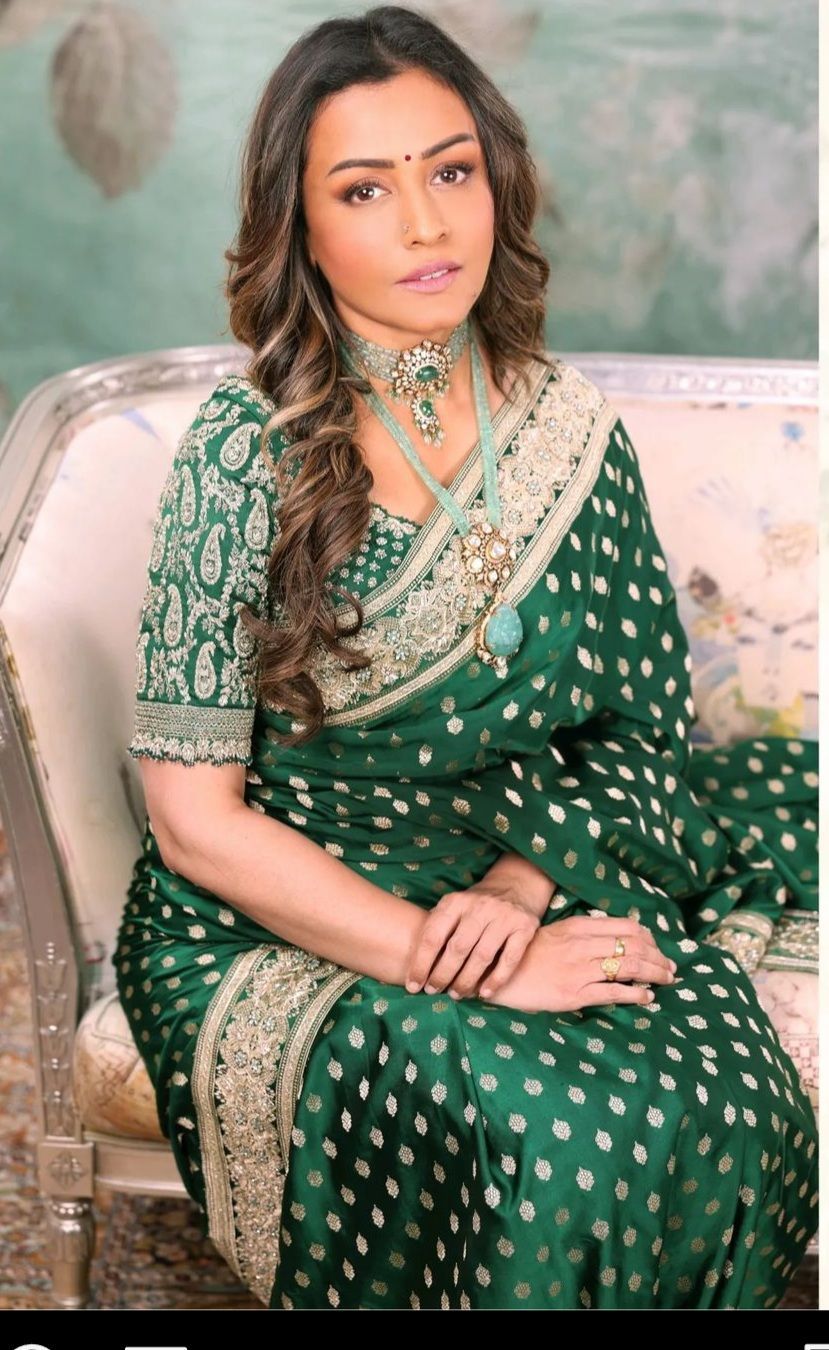 829x1350 green banarasi silk saree