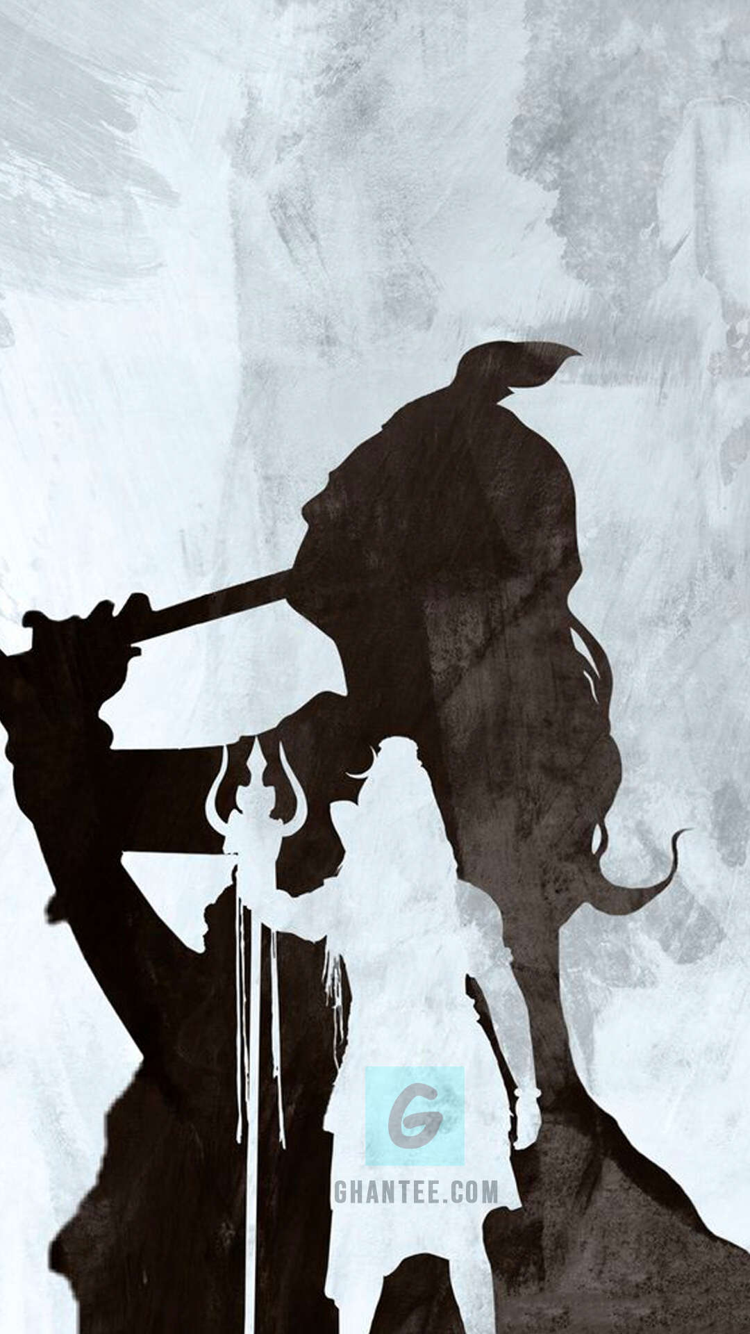 1080x1920 lord shiva and krishna black and white