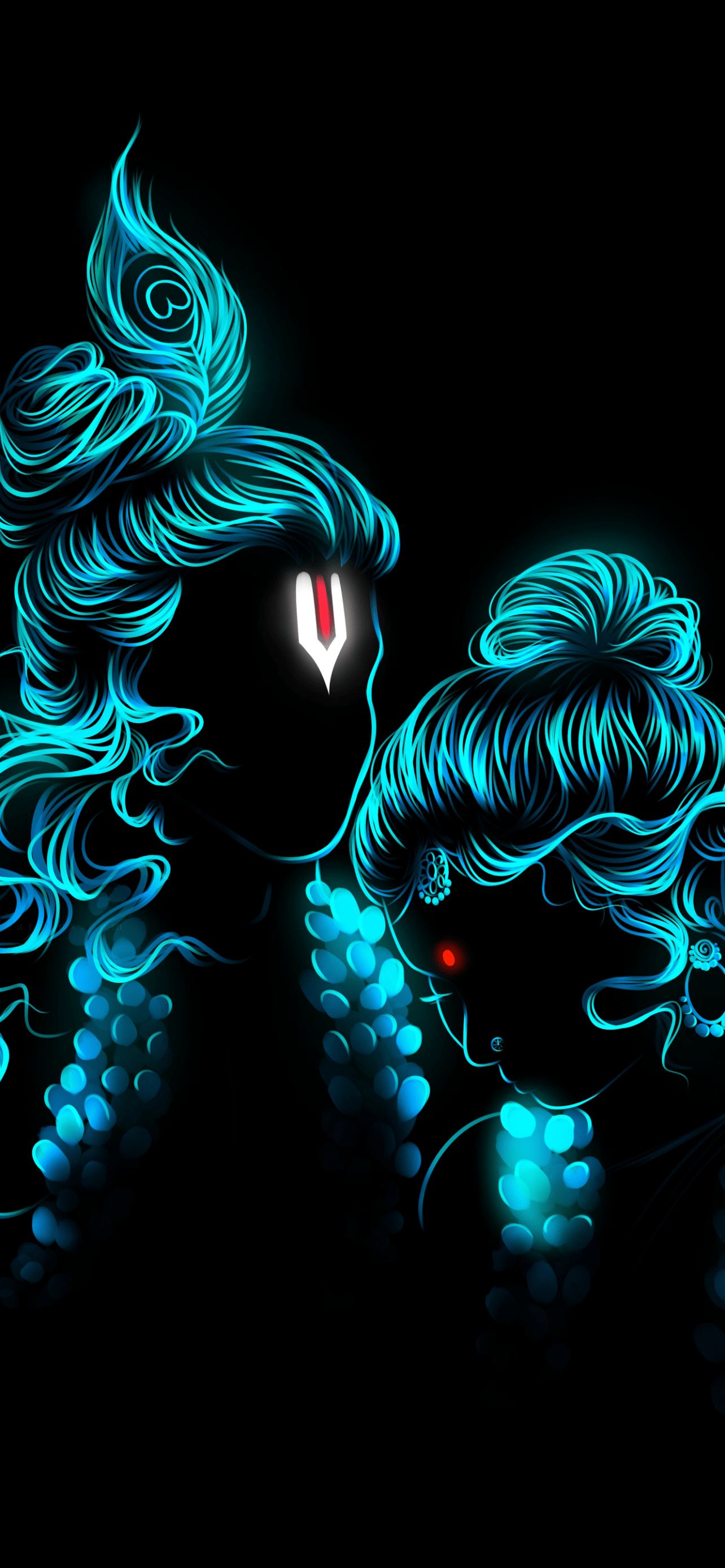 1284x2778 Radha Krishna Wallpaper 4K, Digital Art