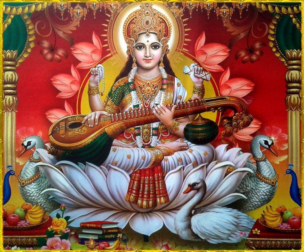 980x814 Saraswati Mata Wallpaper