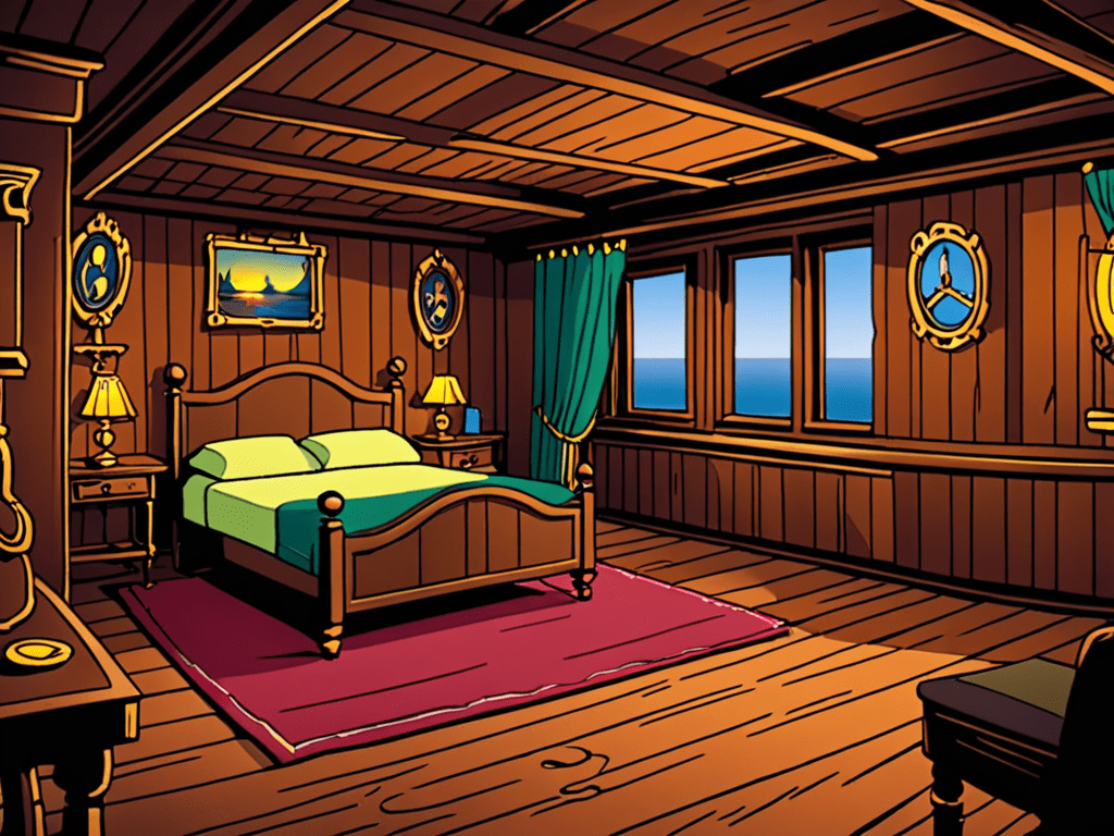 1024x768 pirate ship from the cartoon Peter Pan