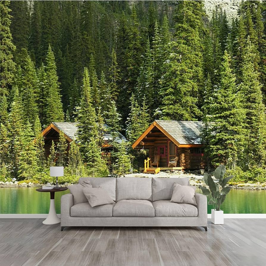 894x894 HKV148EYUI 3D Wallpaper Wooden Cabins