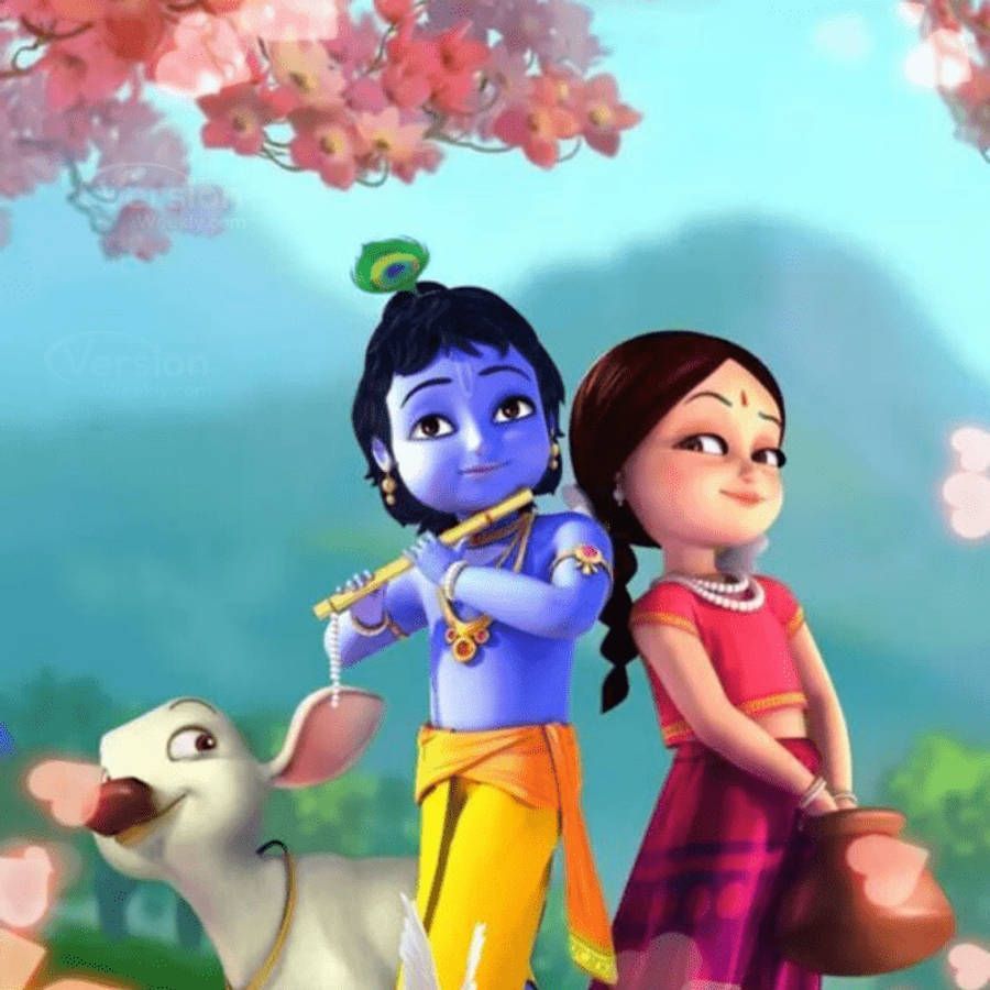 900x900 Cute Radha Krishna Wallpaper