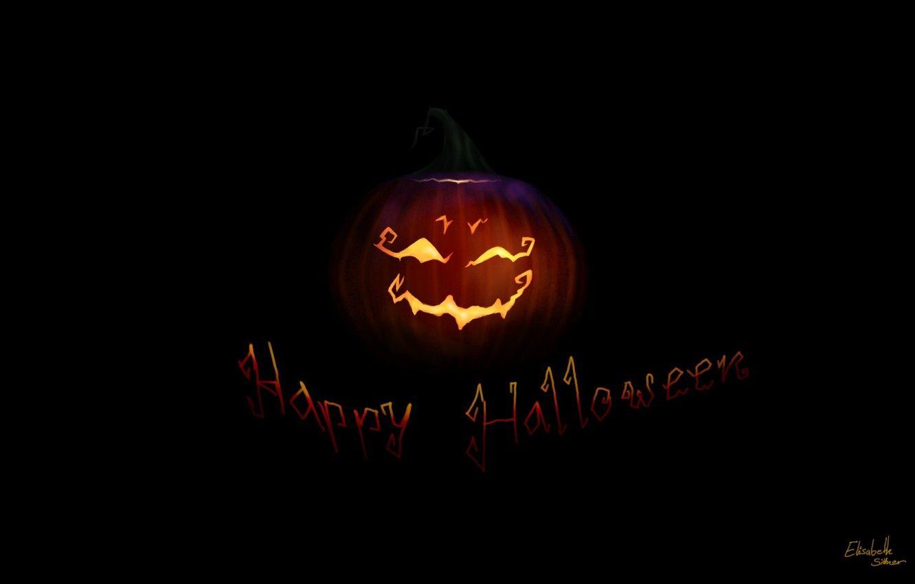 1332x850 Wallpaper holiday, the inscription, art, Halloween, pumpkin
