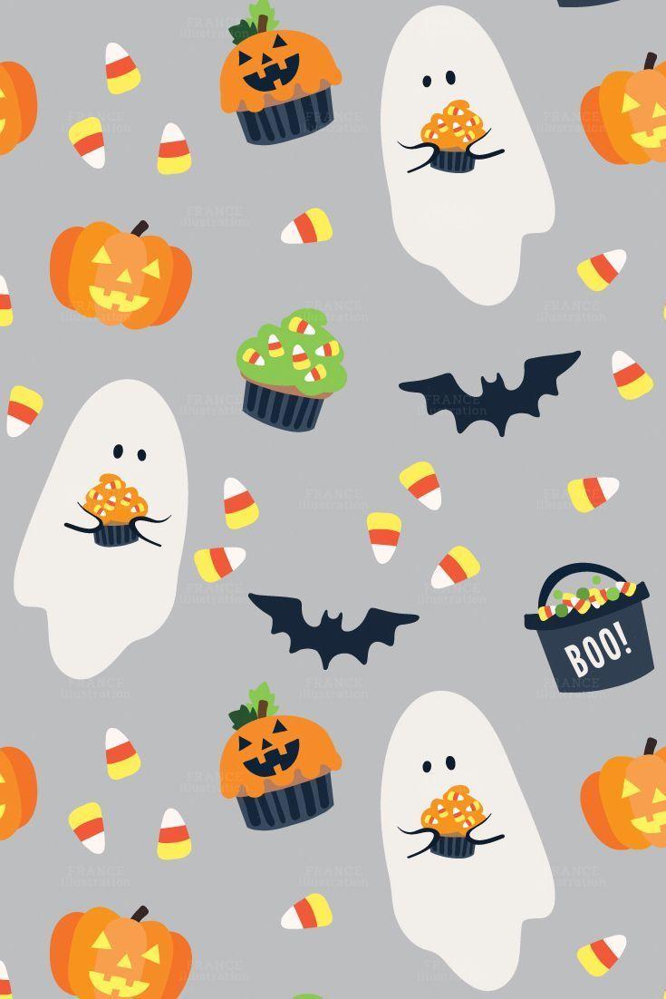 735x1102 FOR 2. Halloween Digital Paper. Cute Kids Party Invitation