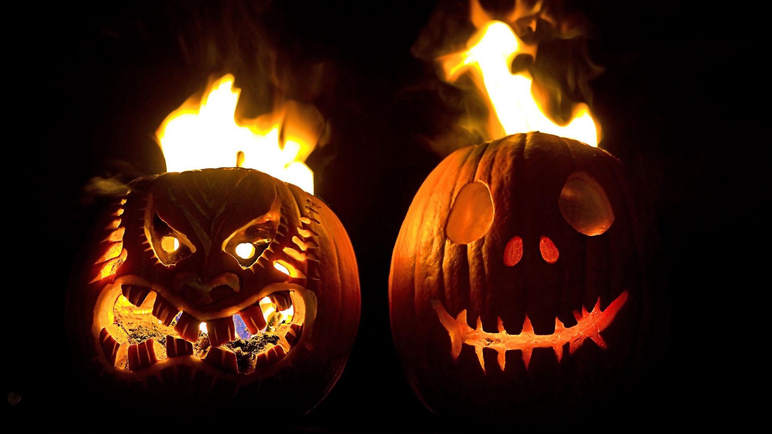 2560x1440 Download wallpaper 2560x1440 halloween, holiday, pumpkin
