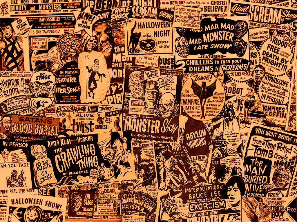 1024x768 Vintage halloween wallpaper