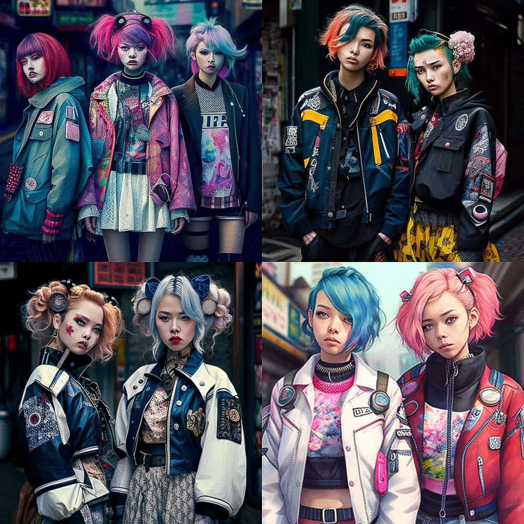 1024x1024 Download Vibrant Harajuku Fashionista