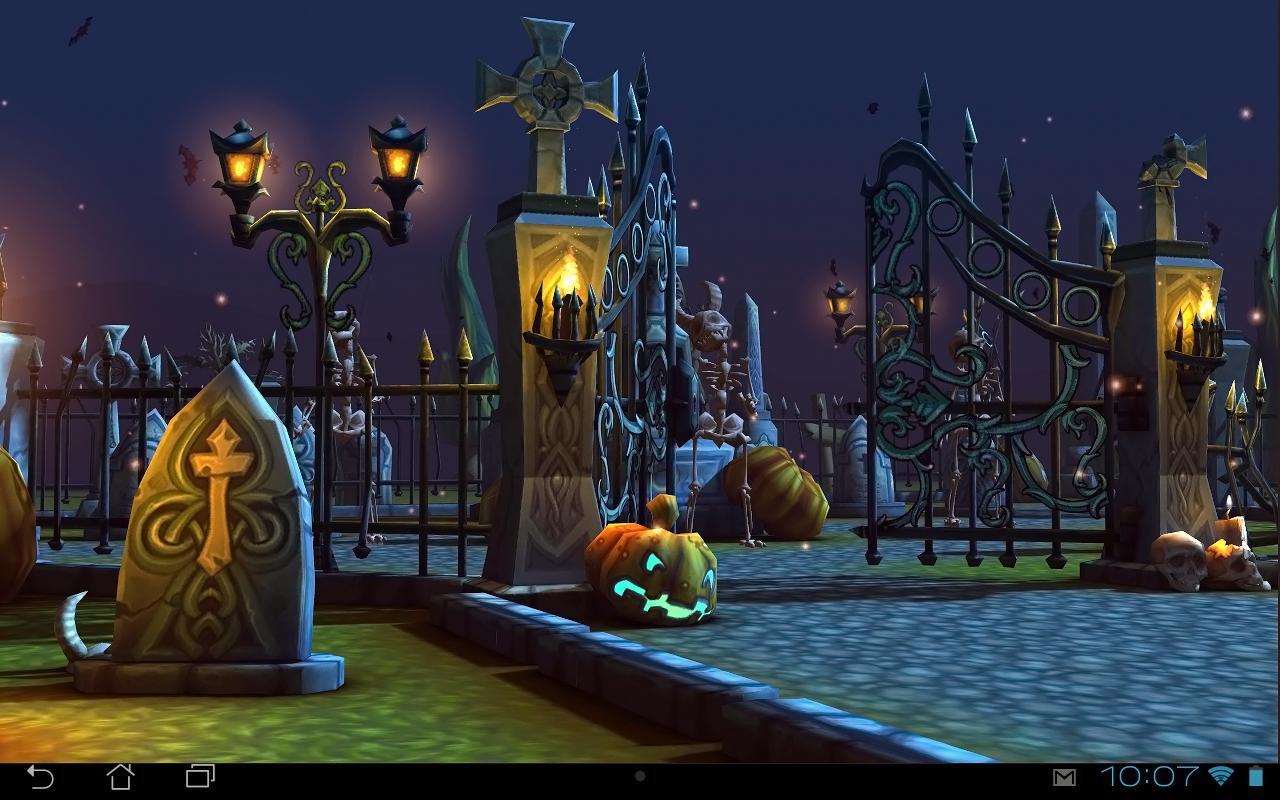 1280x800 Download Halloween Cemetery 3D LWP For Android. Halloween