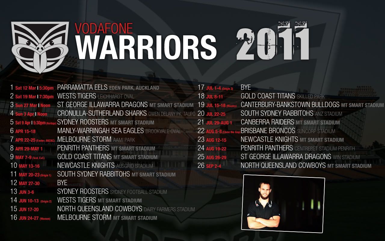 1280x800 New Zealand Warriors Draw 2011