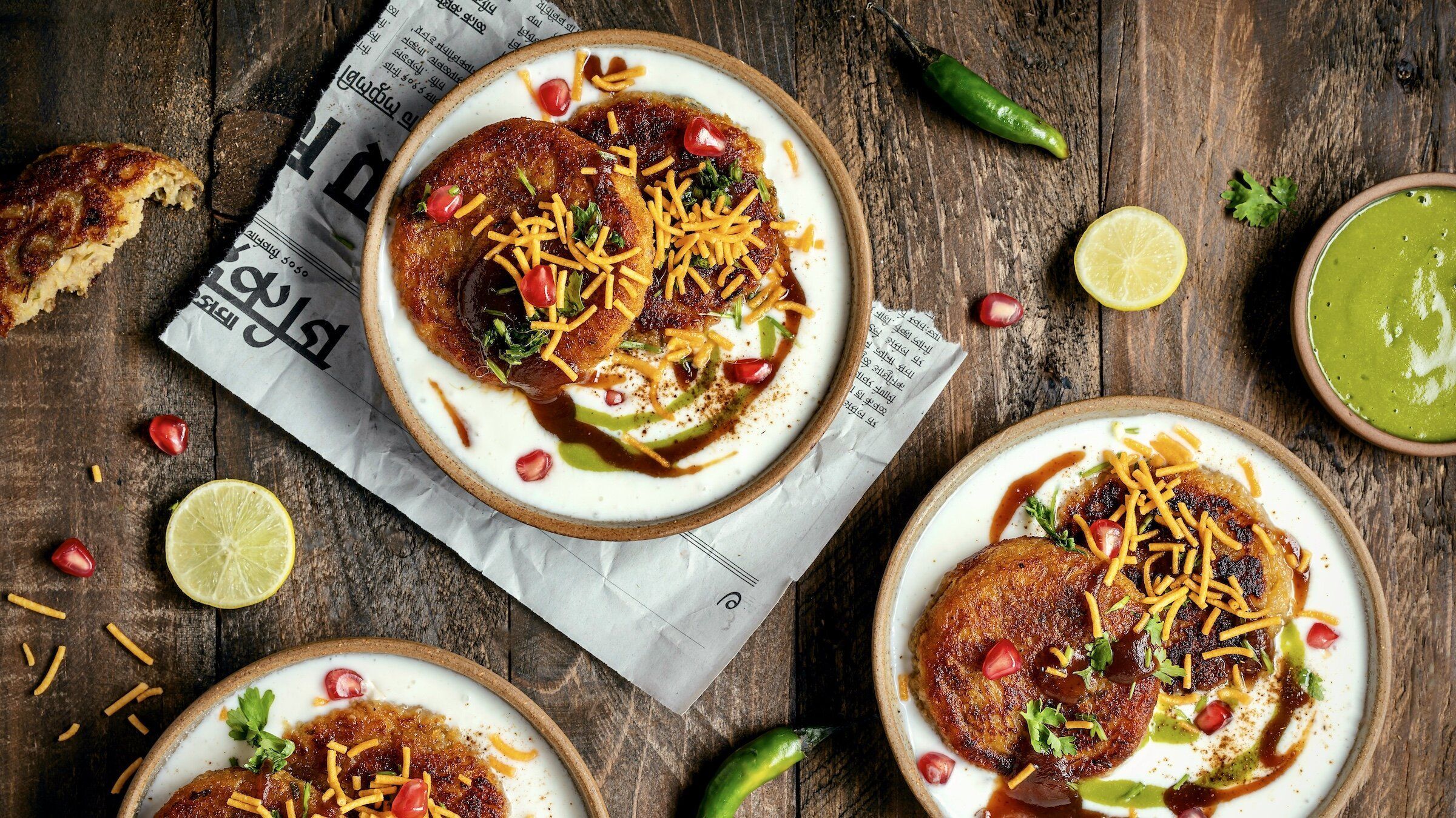 2400x1350 Aloo Tikki Chaat Potato Cutlets