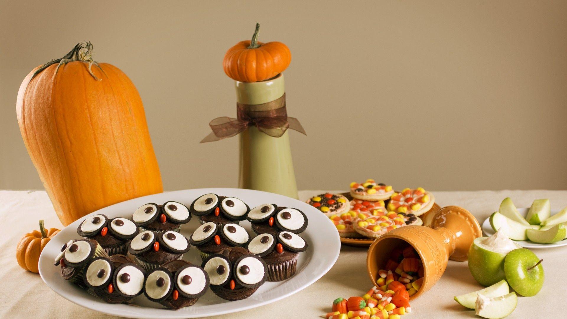 1920x1080 Download wallpaper 1920x1080 candy, halloween, pumpkin HD