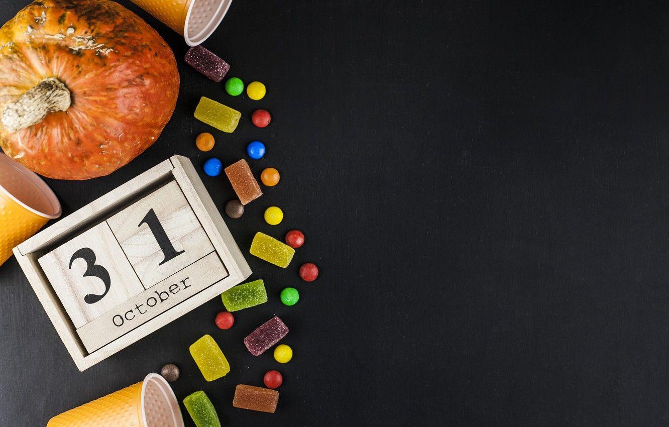 1332x850 Wallpaper glass, candy, Halloween, pumpkin, October image