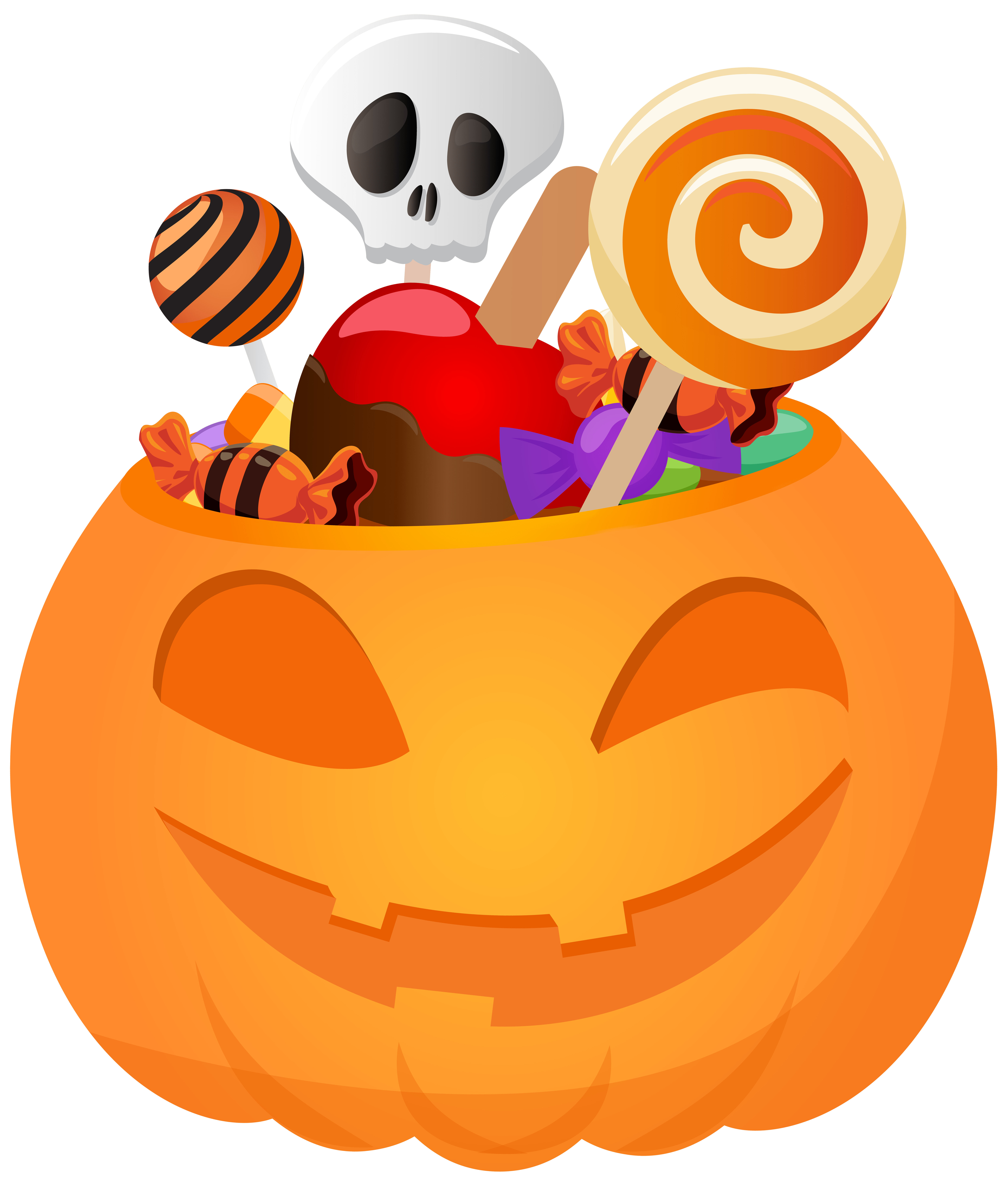 6814x8000 Halloween Pumpkin with Candy PNG Clip Art Image