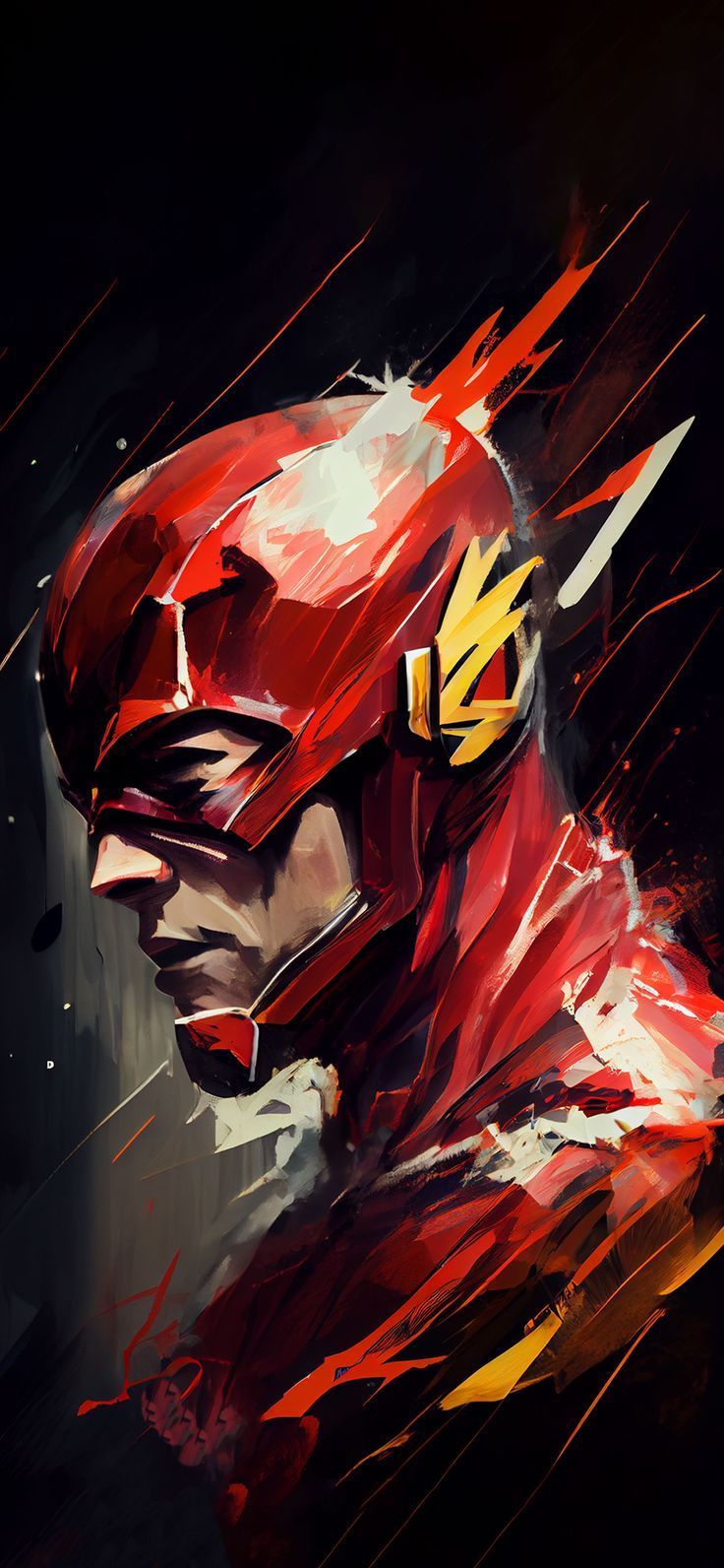 736x1592 DC Flash Art Wallpaper