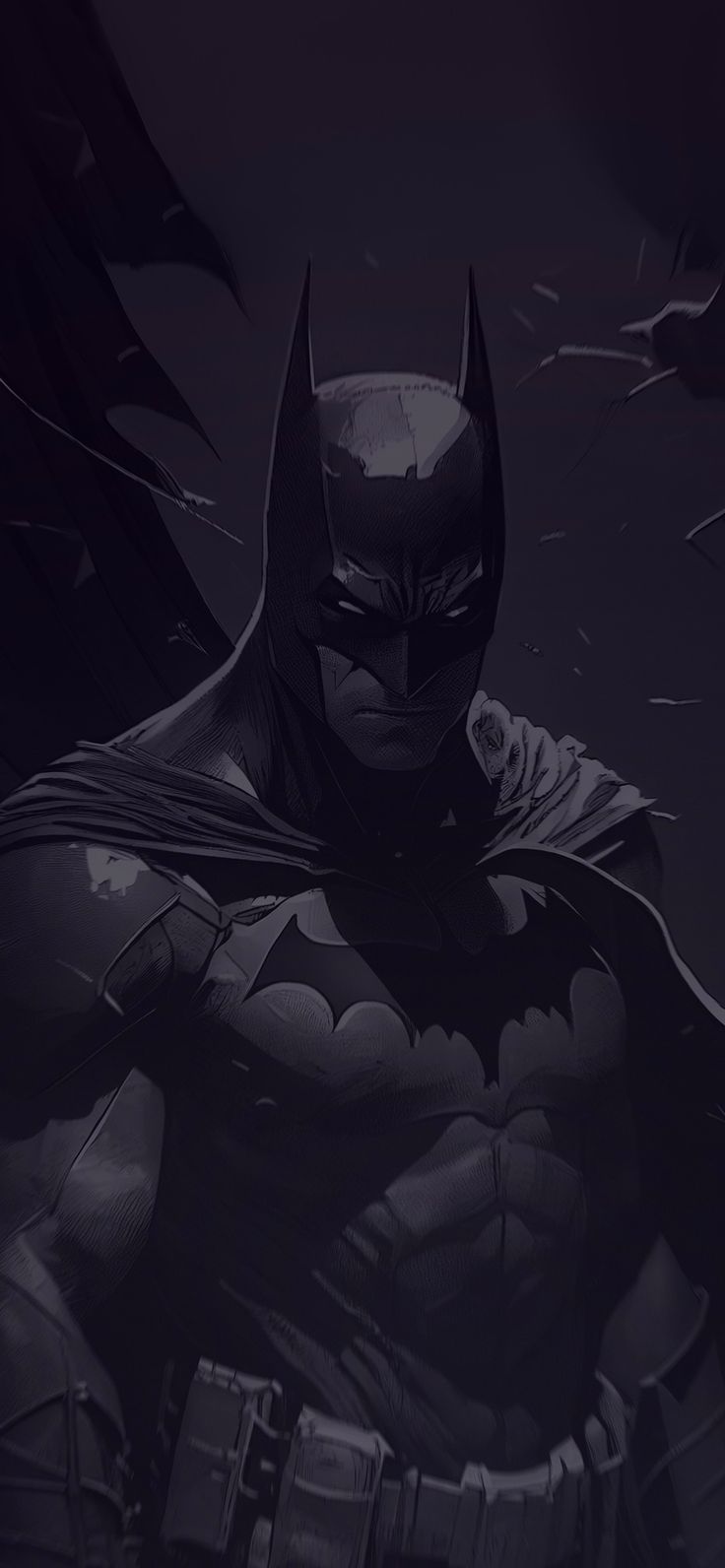 736x1592 DC Batman Art Wallpaper