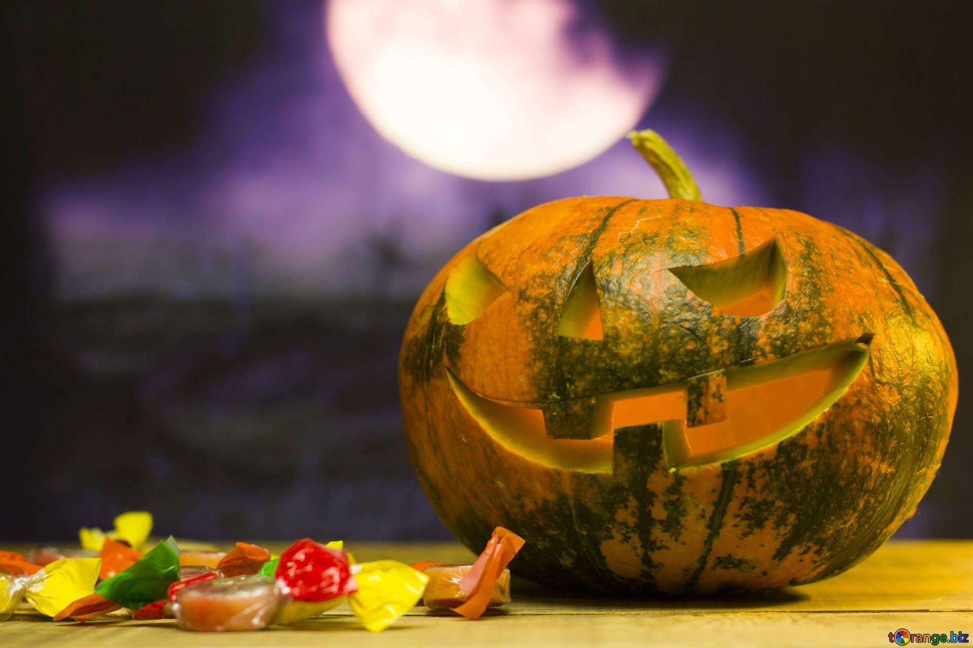 1920x1280 Halloween background halloween pumpkin with candy halloween