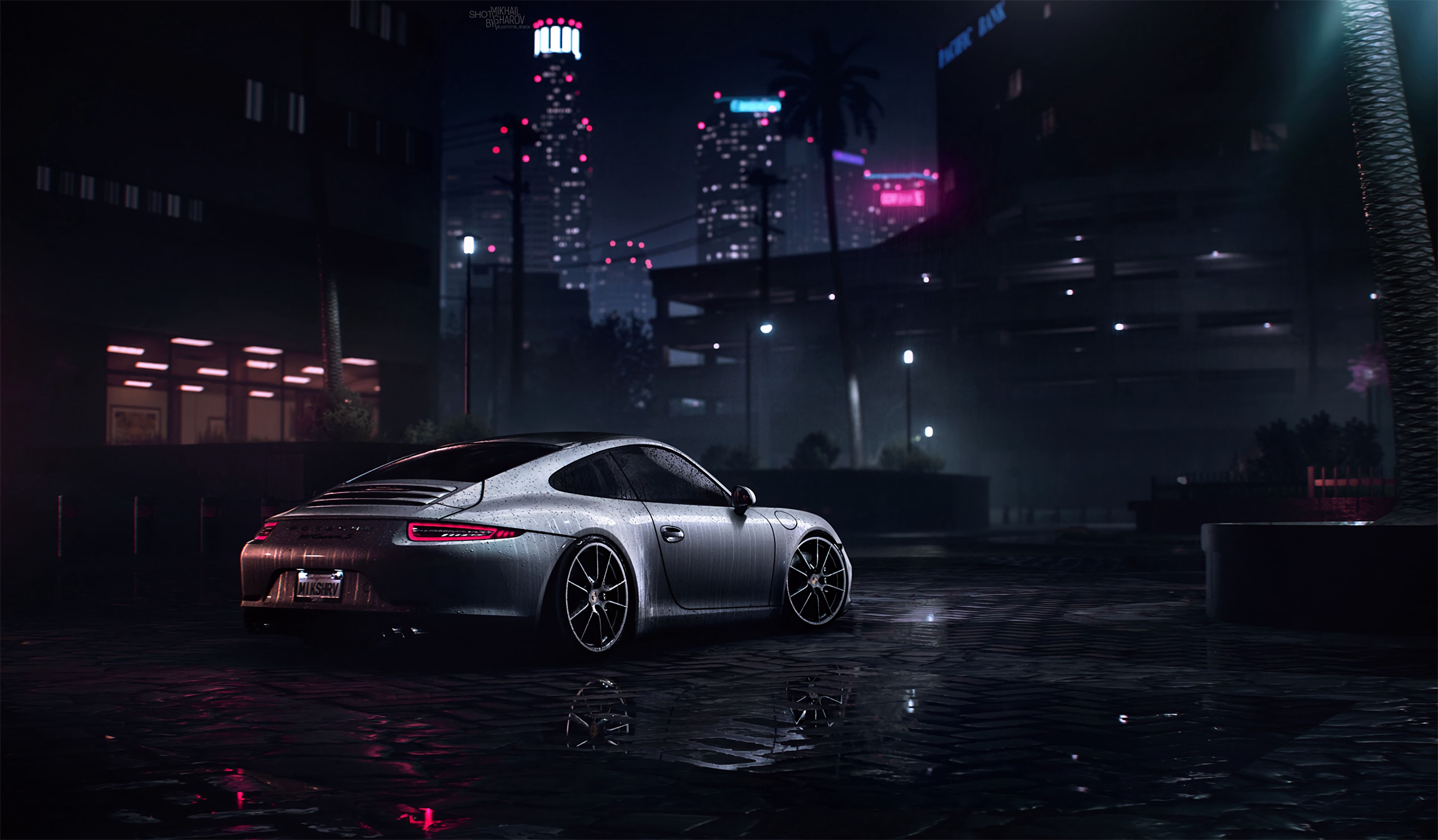 5989x3500 HD desktop wallpaper: Porsche, Side