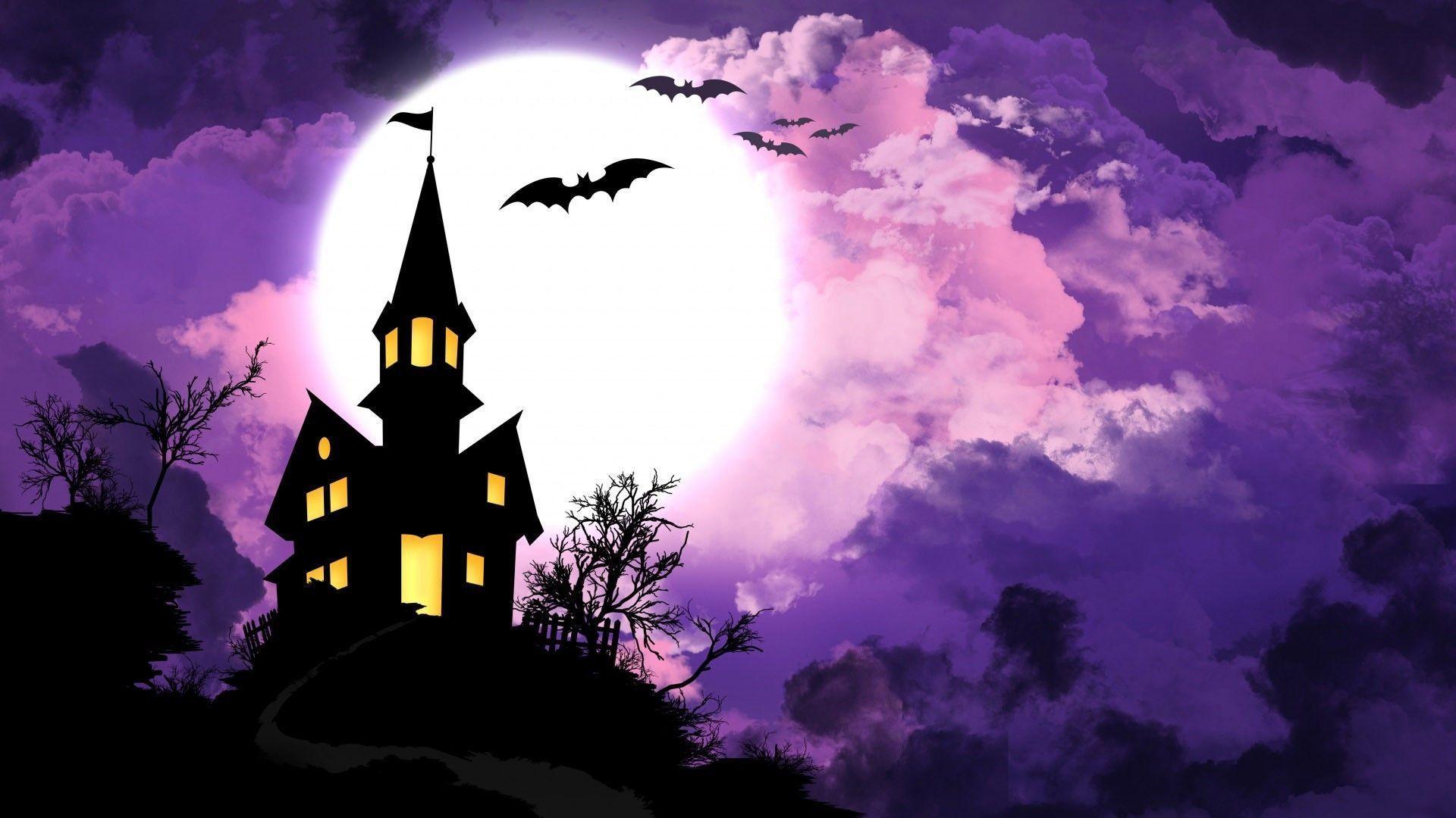 1920x1080 Purple Halloween Wallpaper