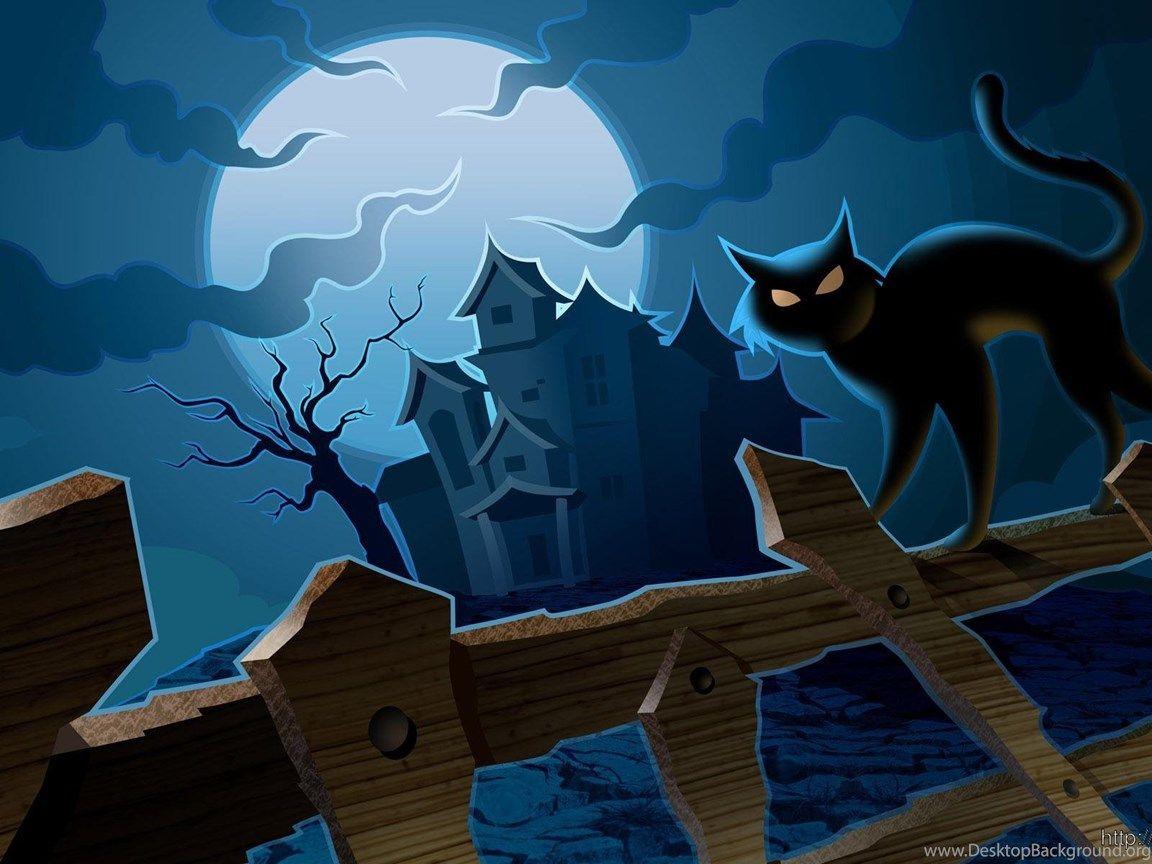 1152x864 Happy Halloween Cat Wallpaper Widescreen Desktop Background