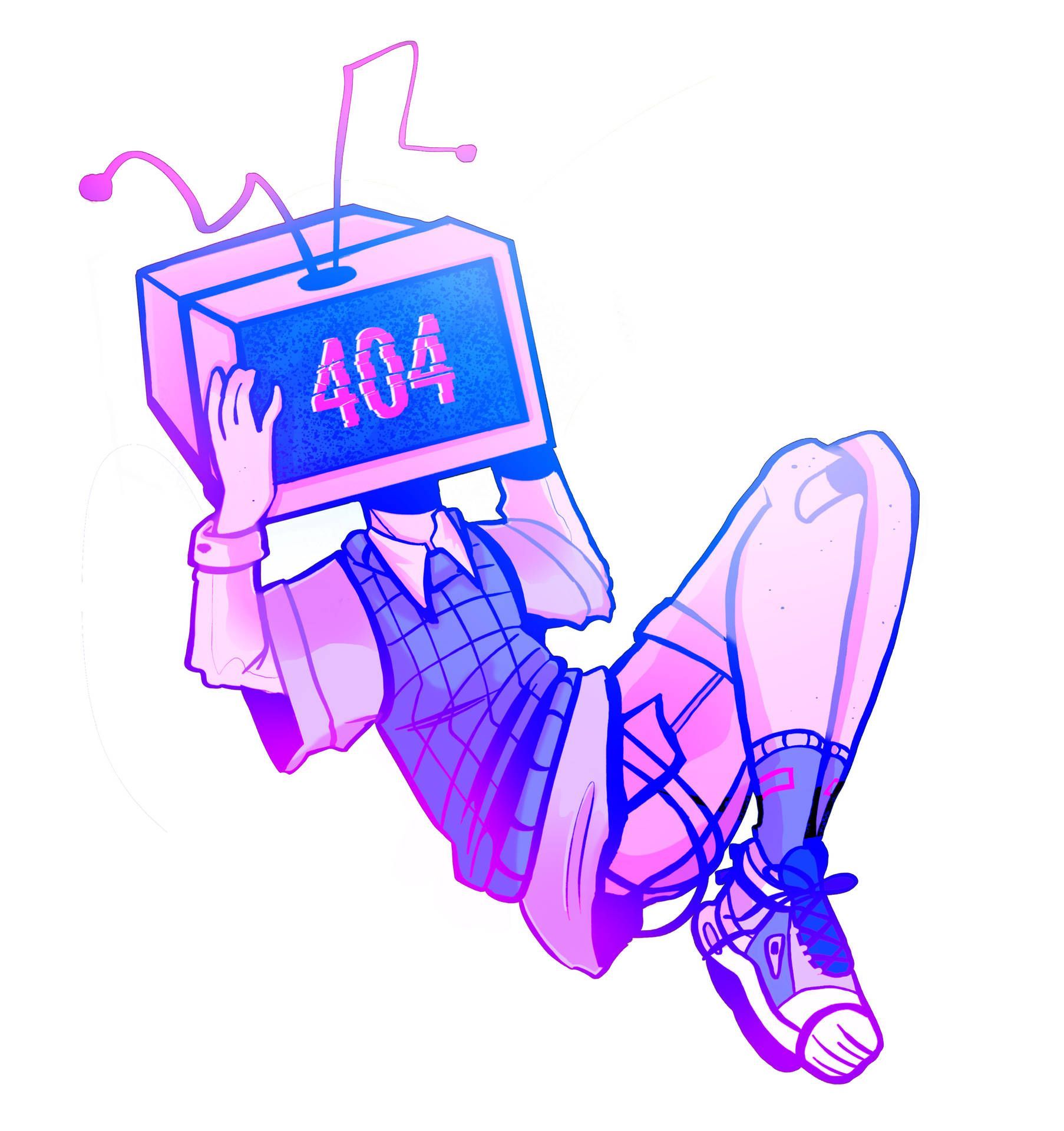 1806x1920 Download Purple TV Head Girl Wallpaper