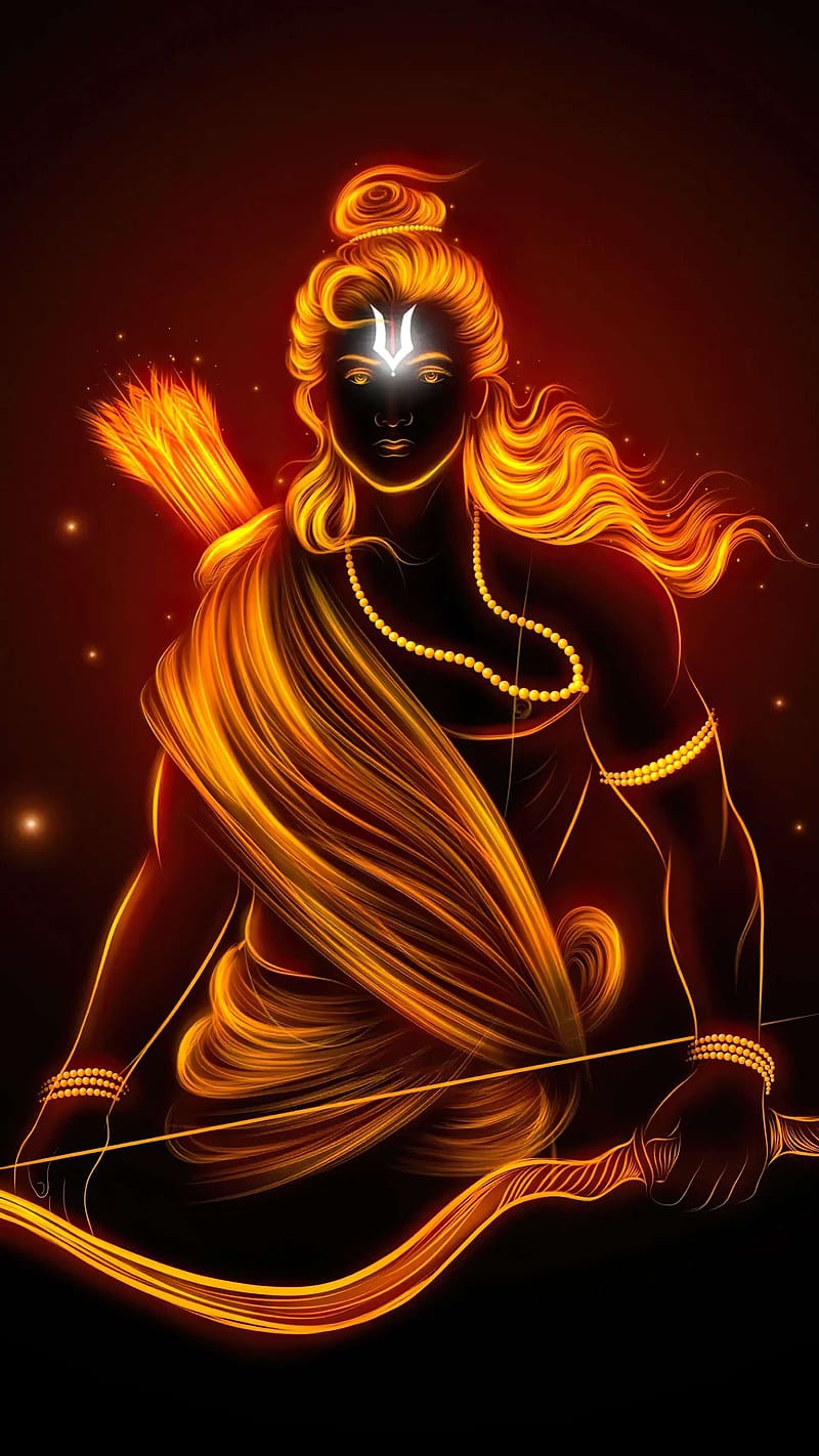 800x1422 Jay Shri Ram, Golden Art Work, lord, god, bhakti, HD phone wallpaper