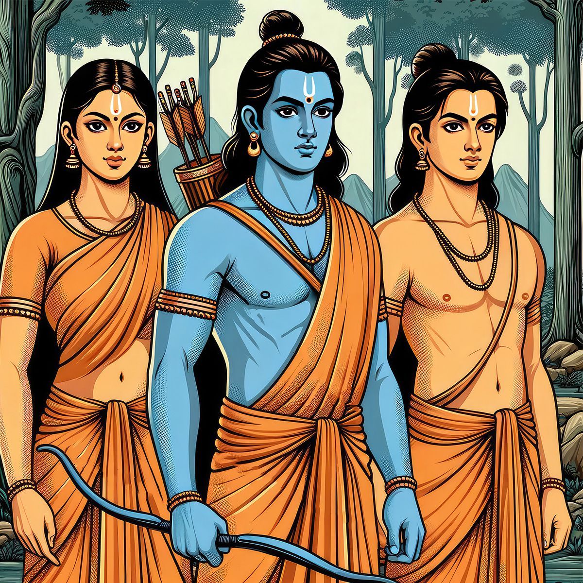 1200x1200 Beautiful Wallpaper of Shri Ram, Maa
