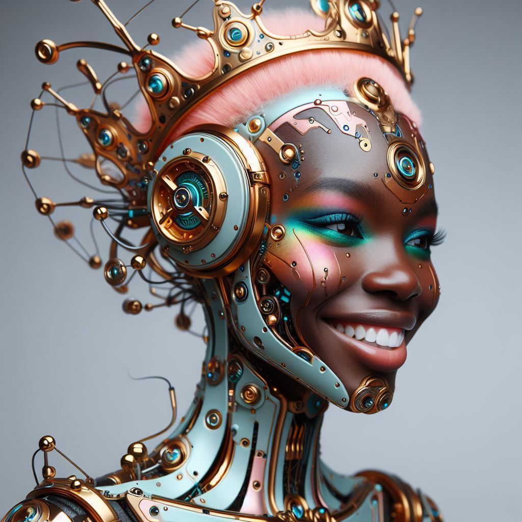 1024x1024 African Cyborg Queen D3 Generated