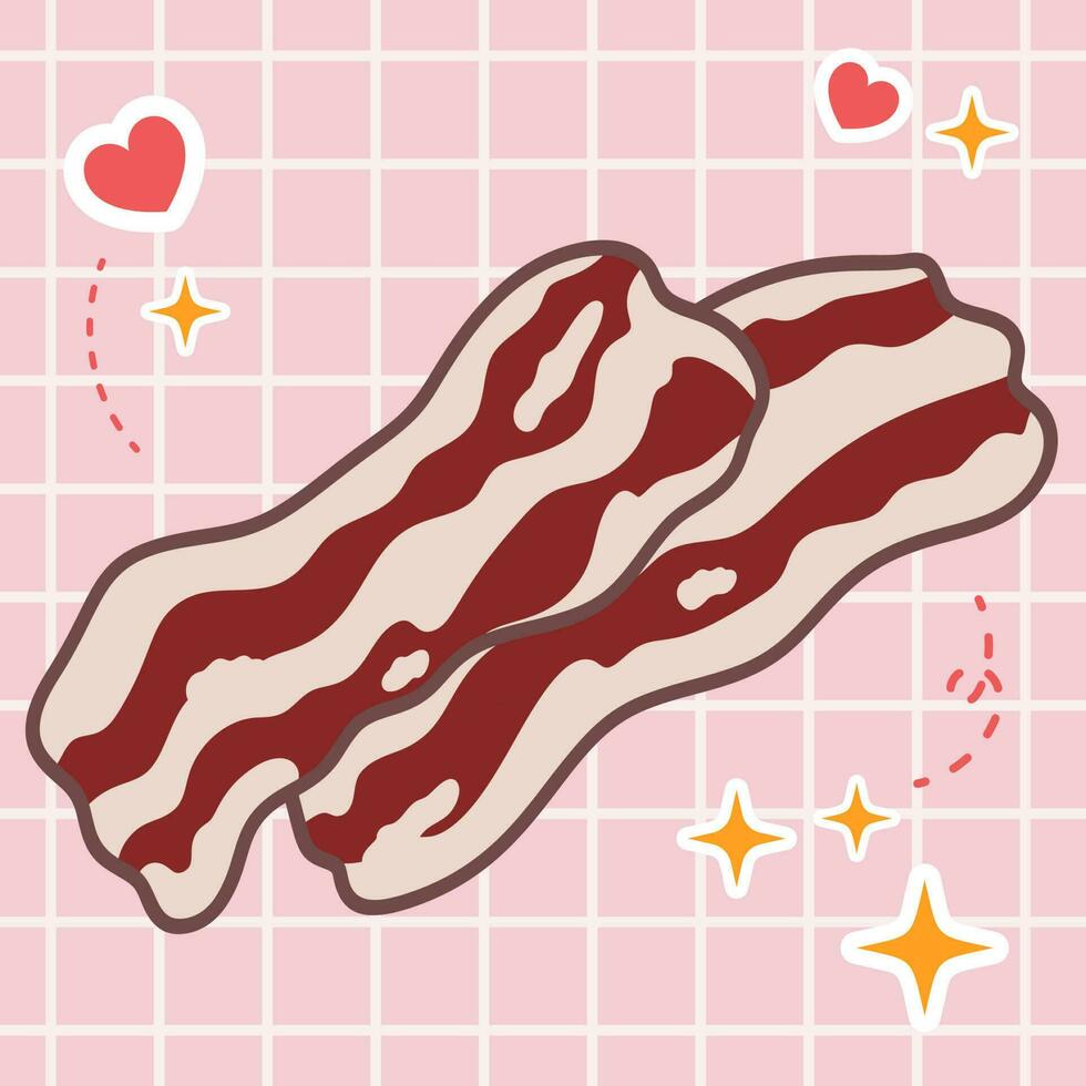 980x980 Kawaii food cartoon of yakiniku raw