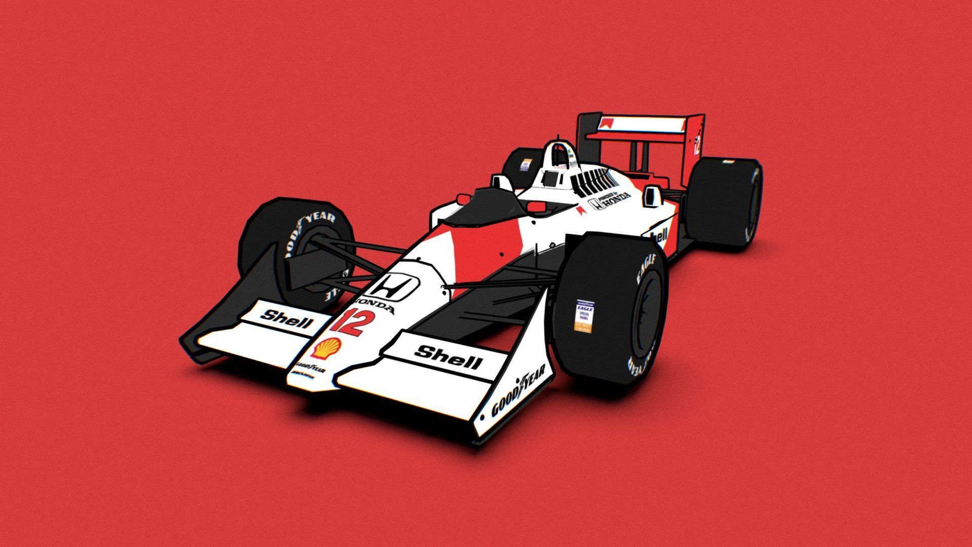 1920x1080 LOW POLY McLaren MP4 4 1988 Model