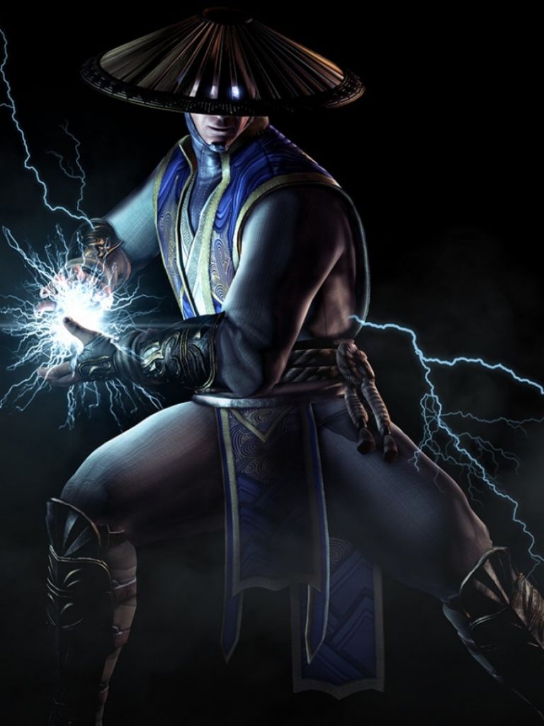 768x1024 Raiden (Mortal Kombat) wallpaper