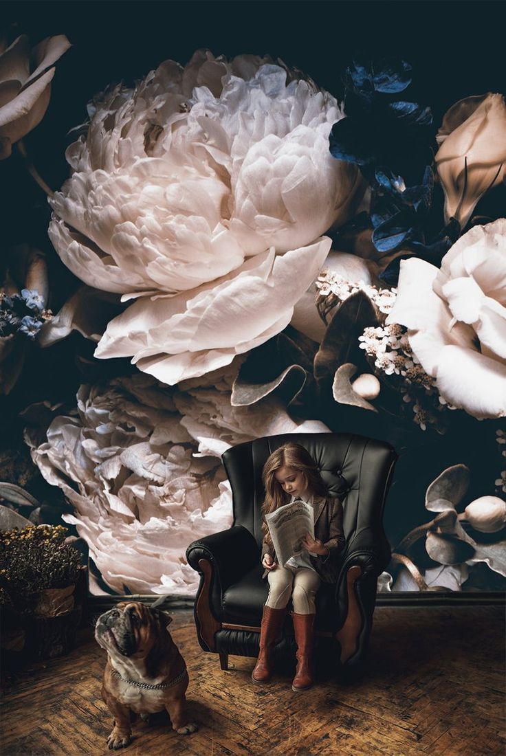 736x1100 Dark vintage floral wallpaper, wedding