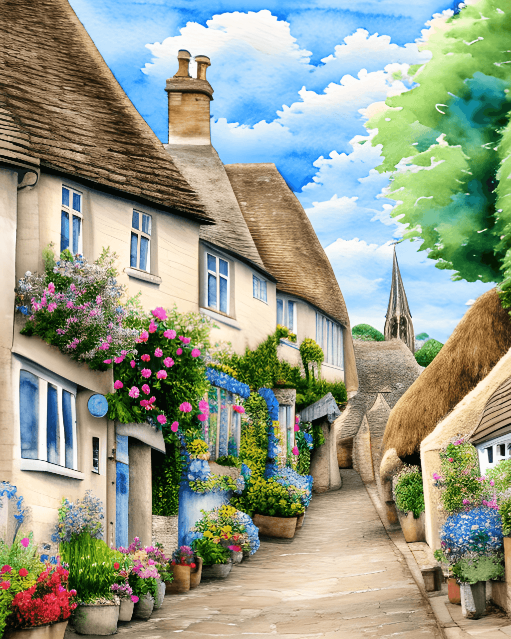 1024x1280 English Village in the Cotswolds