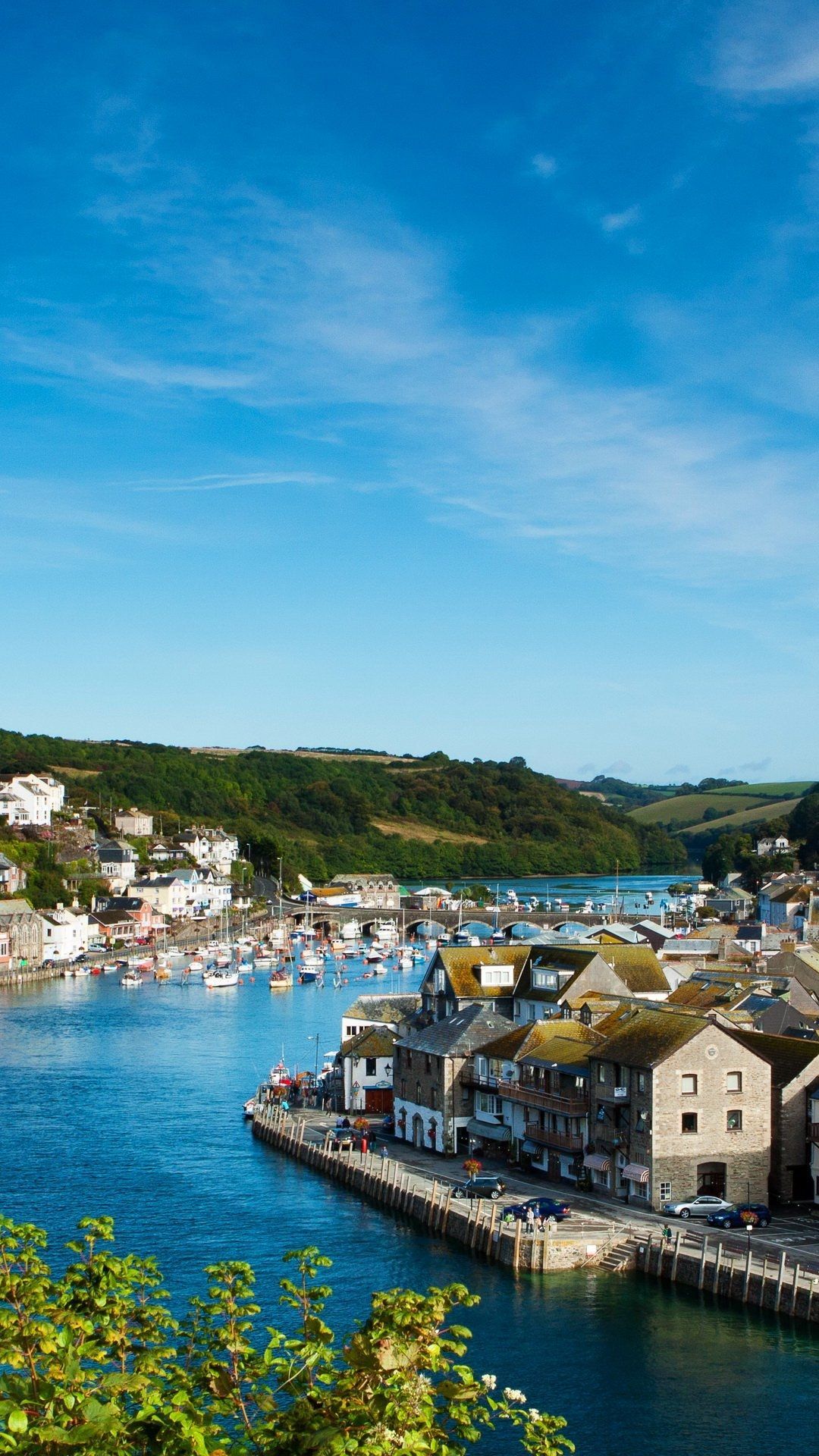 1080x1920 Phone wallpaper: Cornwall, Man Made, Village, River, Boat, England, Landscape, House 1237609