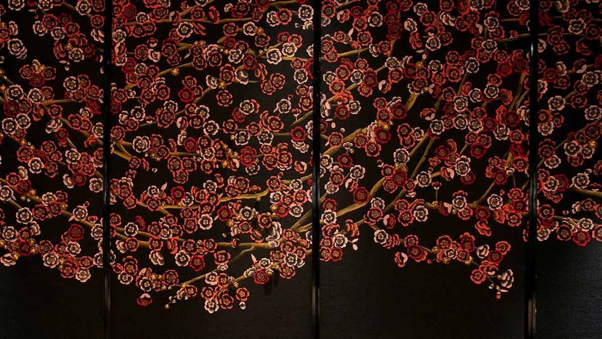 1200x675 Cherry Blossoms Canopy Hand Painted