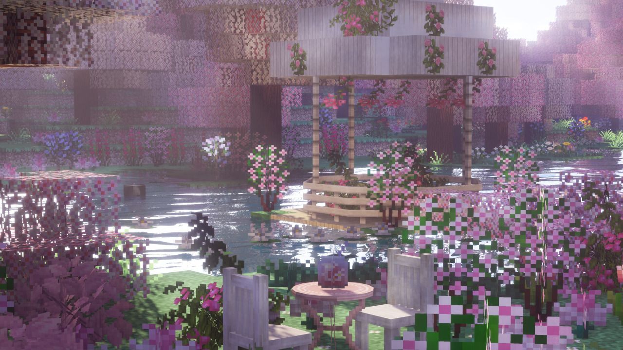 1280x720 Minecraft Cherry Blossom Wallpaper