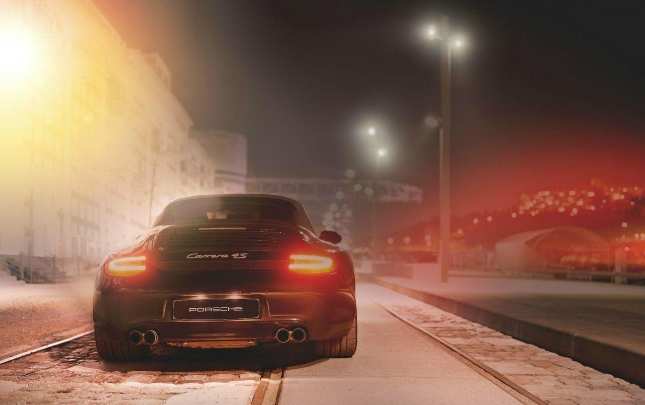 1280x804 Black Porsche Carrera S Night wallpaper. Black Porsche