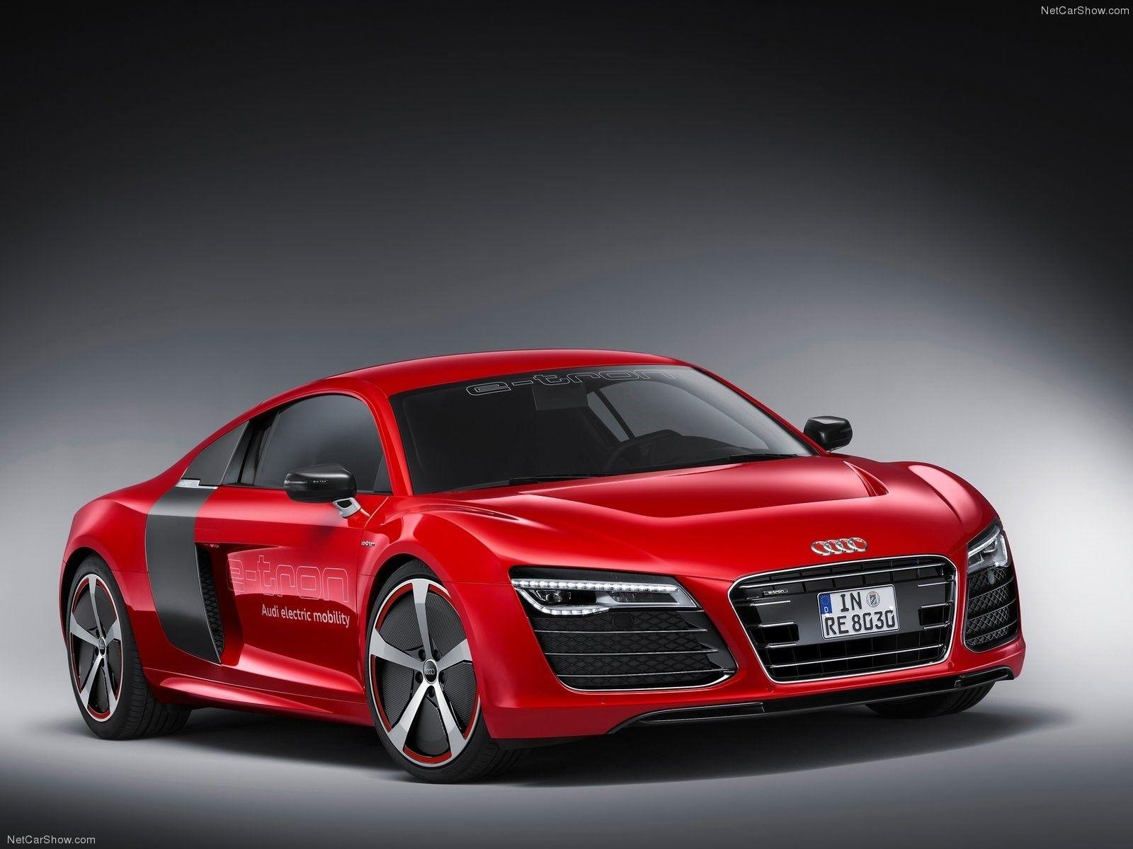 1600x1200 New Latest Red Audi R8 e tron 2013 Concept Car Wallpaper
