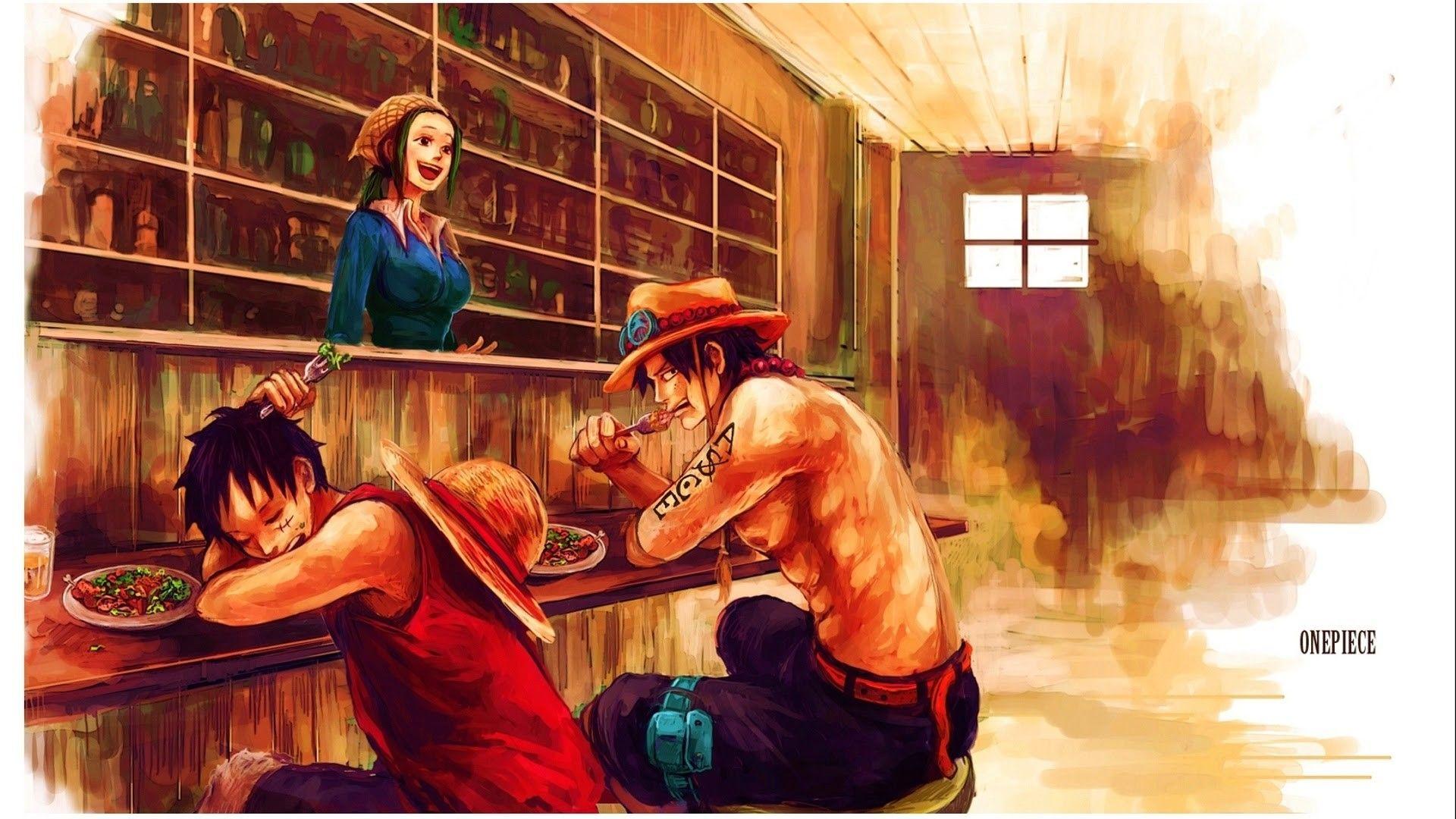 1920x1080 One Piece, Monkey D. Luffy, Portgas D. Ace Wallpaper HD