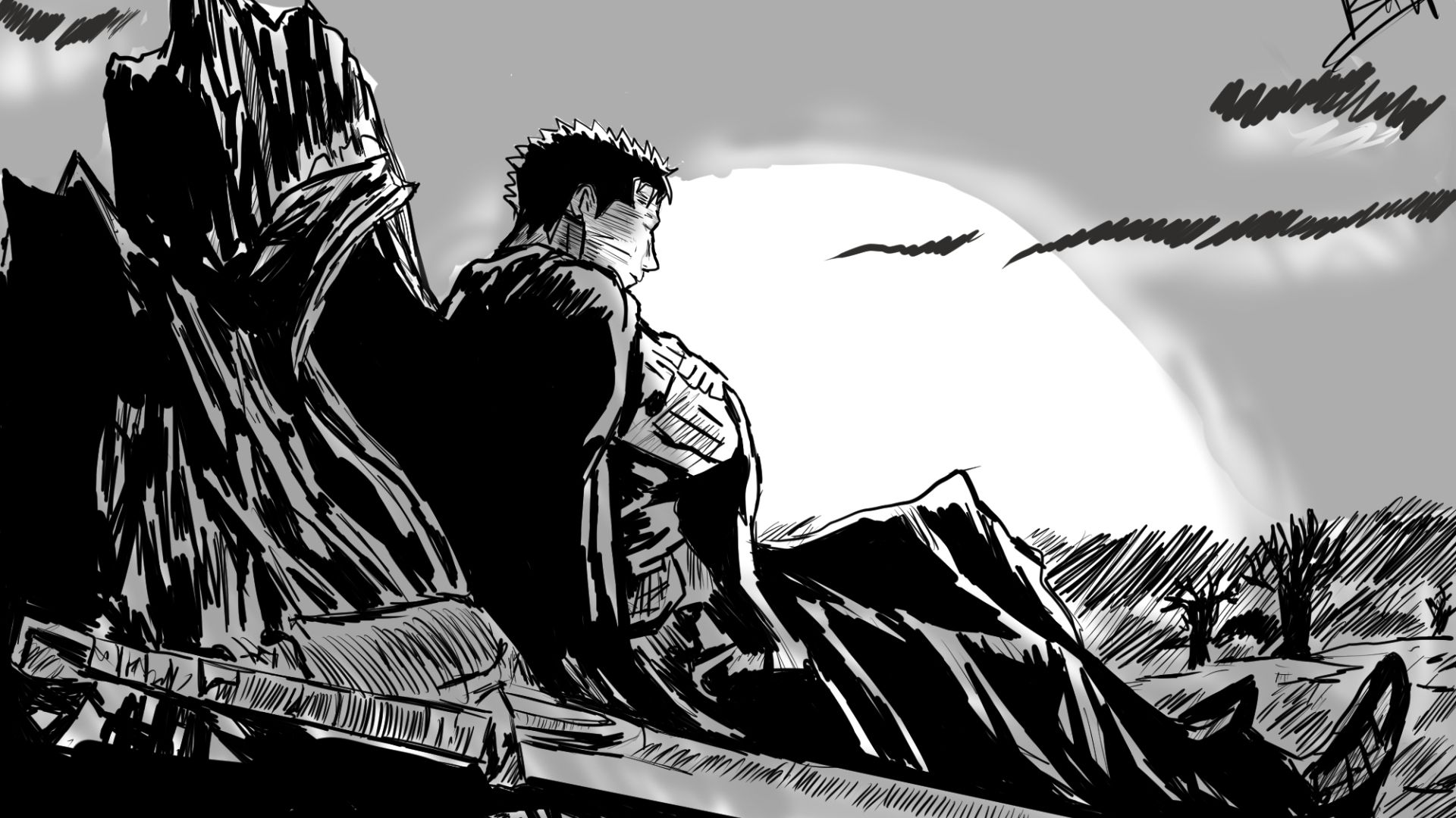 1920x1080 Berserk GUTS Drawing 22 1080P Laptop