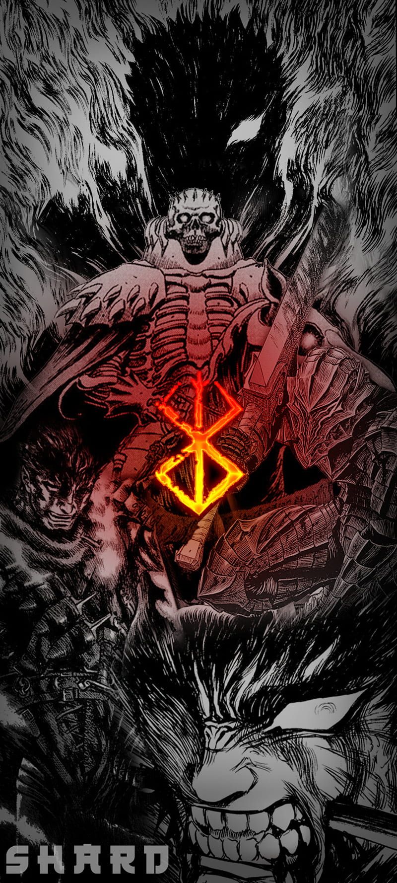800x1778 Berserk™, art, Anime, fictional character, Manga, Guts, HD phone wallpaper