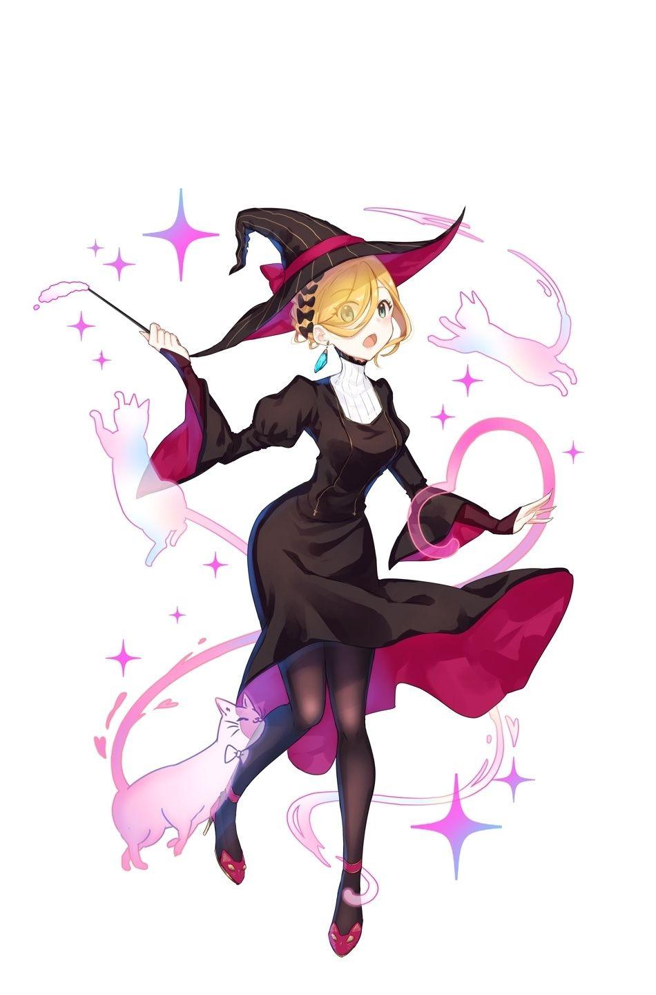 950x1440 Download 950x1534 wallpaper cute, witch, minimal, anime girl